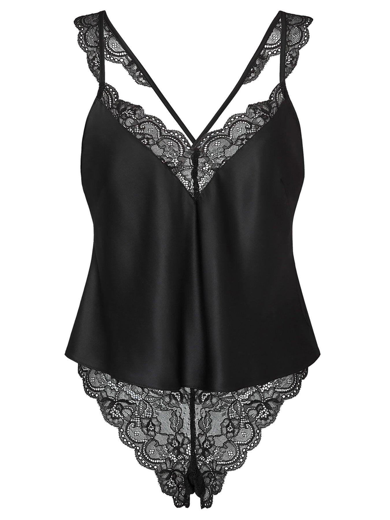 Image 3 of 3 of Ann Summers Satin Admiring Cami Set Black PJ's
