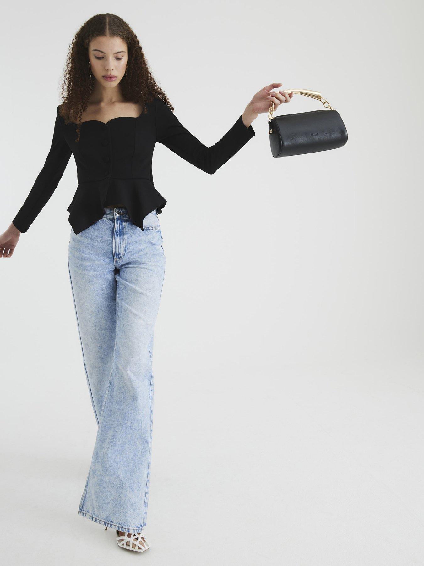 undefined Long Sleeve Peplum Sweetheart Jacket