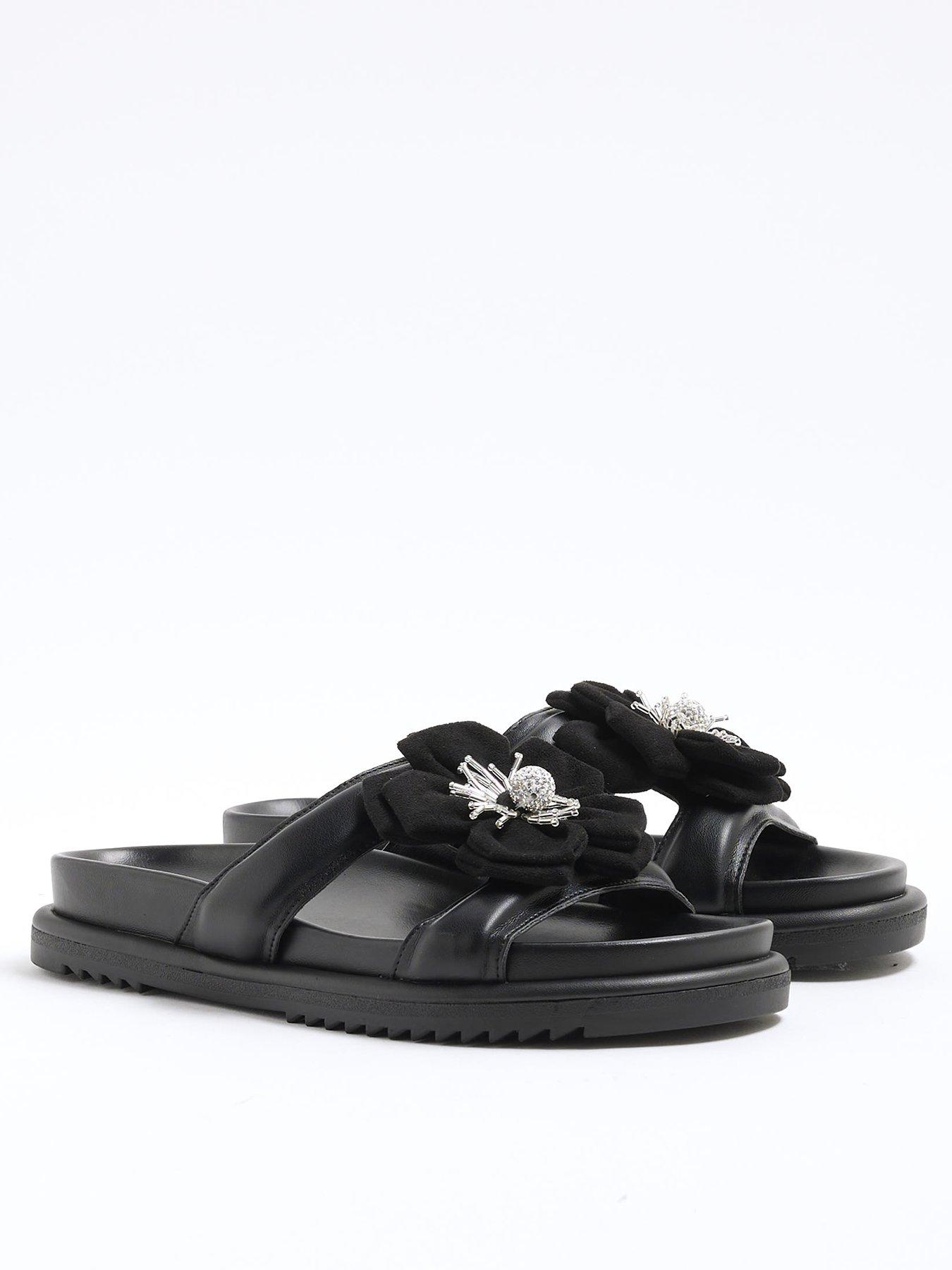 undefined Flower Embellished Flat Sandals