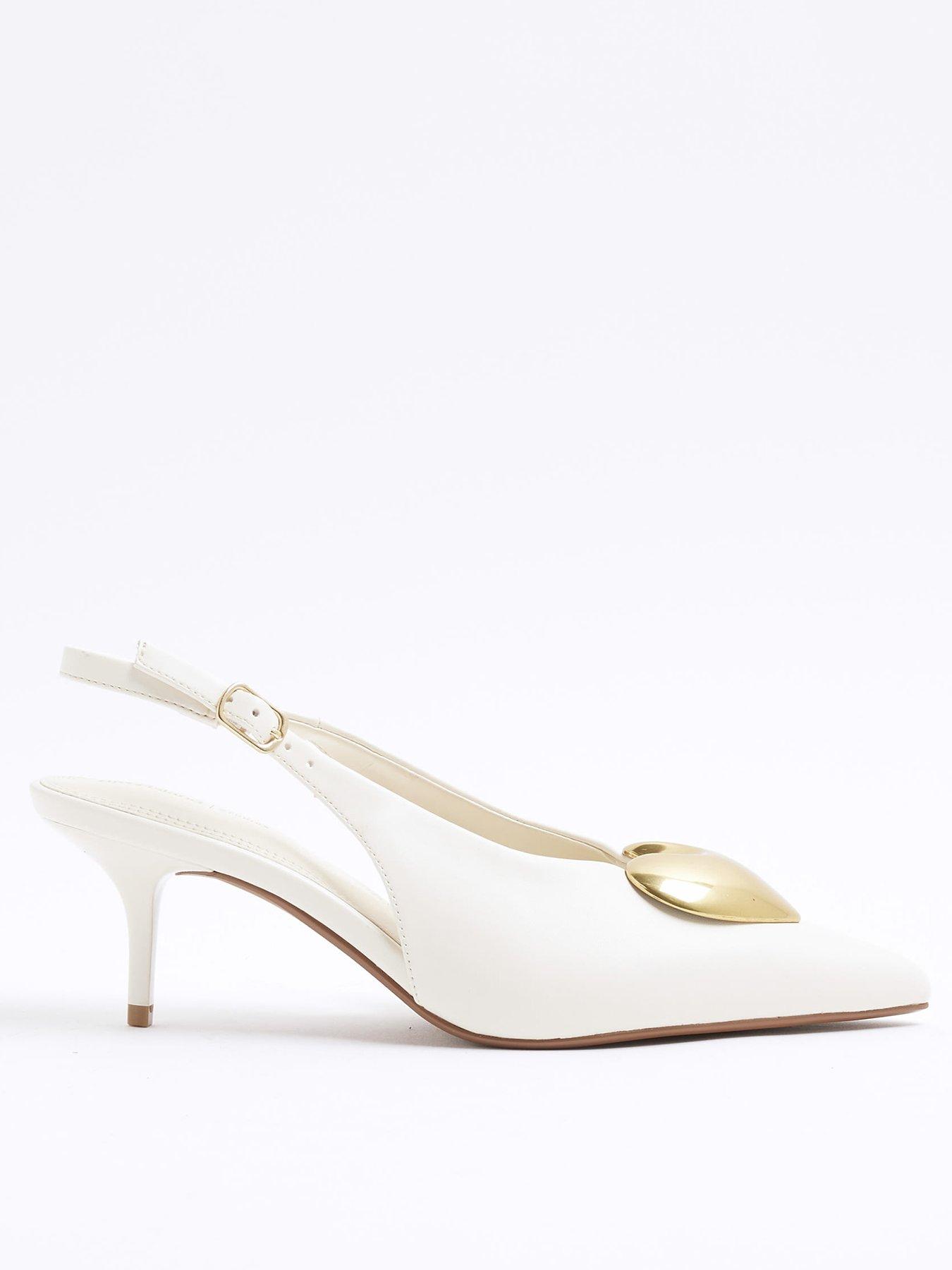 undefined Heart Sling Back Heeled Court Shoes