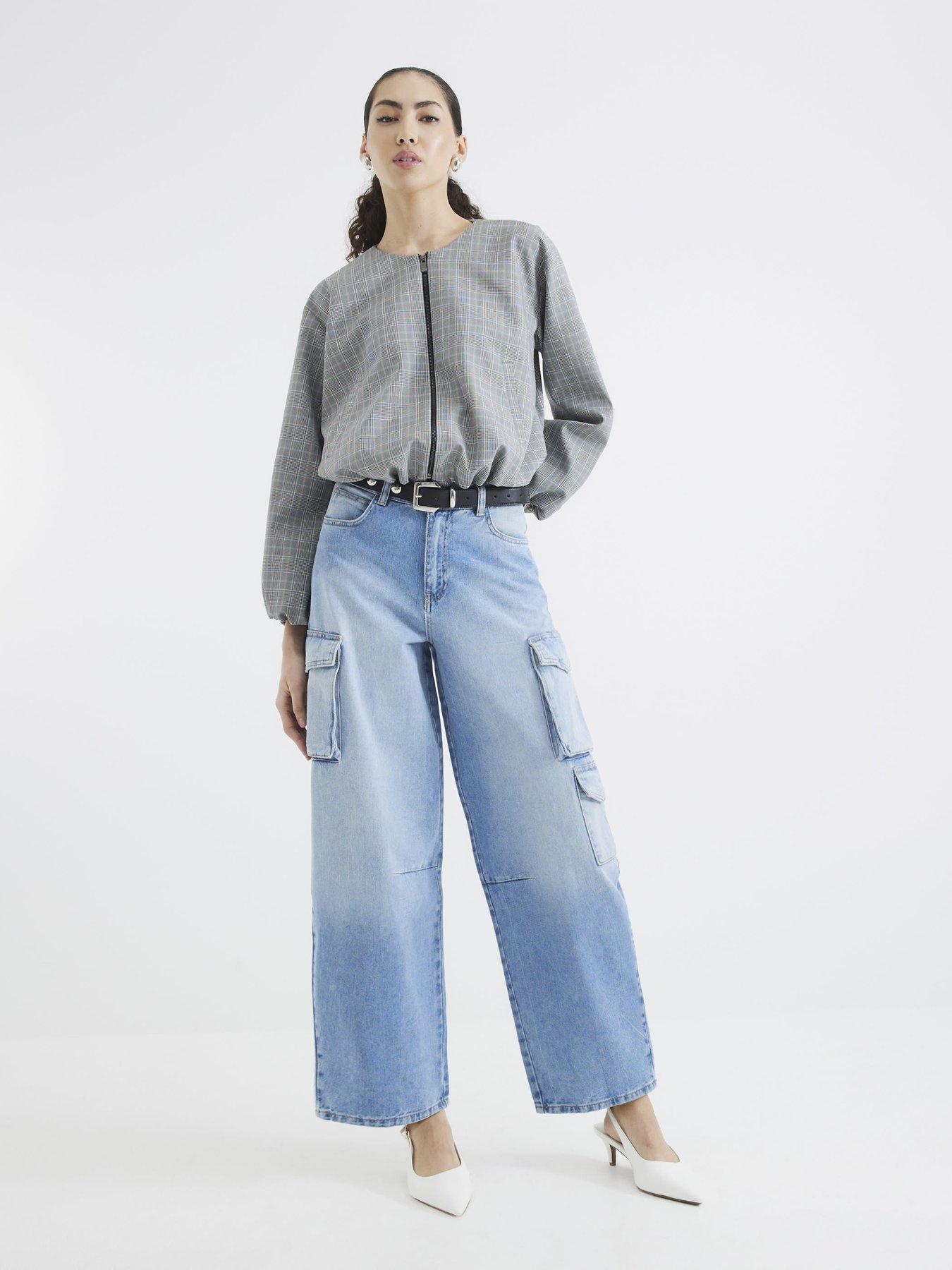 undefined Cargo Pocket Barrel Leg Jeans