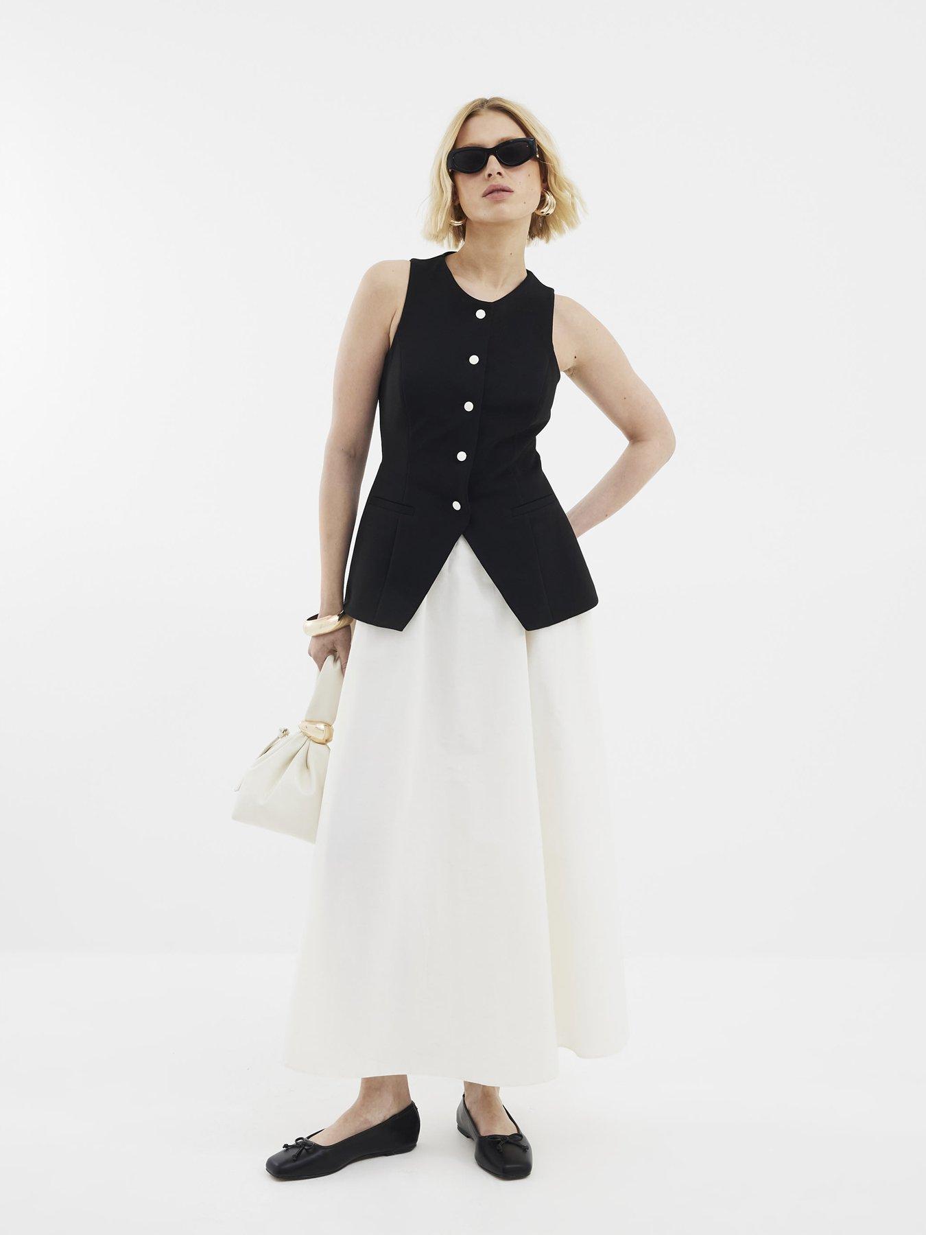 undefined Sleeveless Hybrid Waistcoat Midi Dress