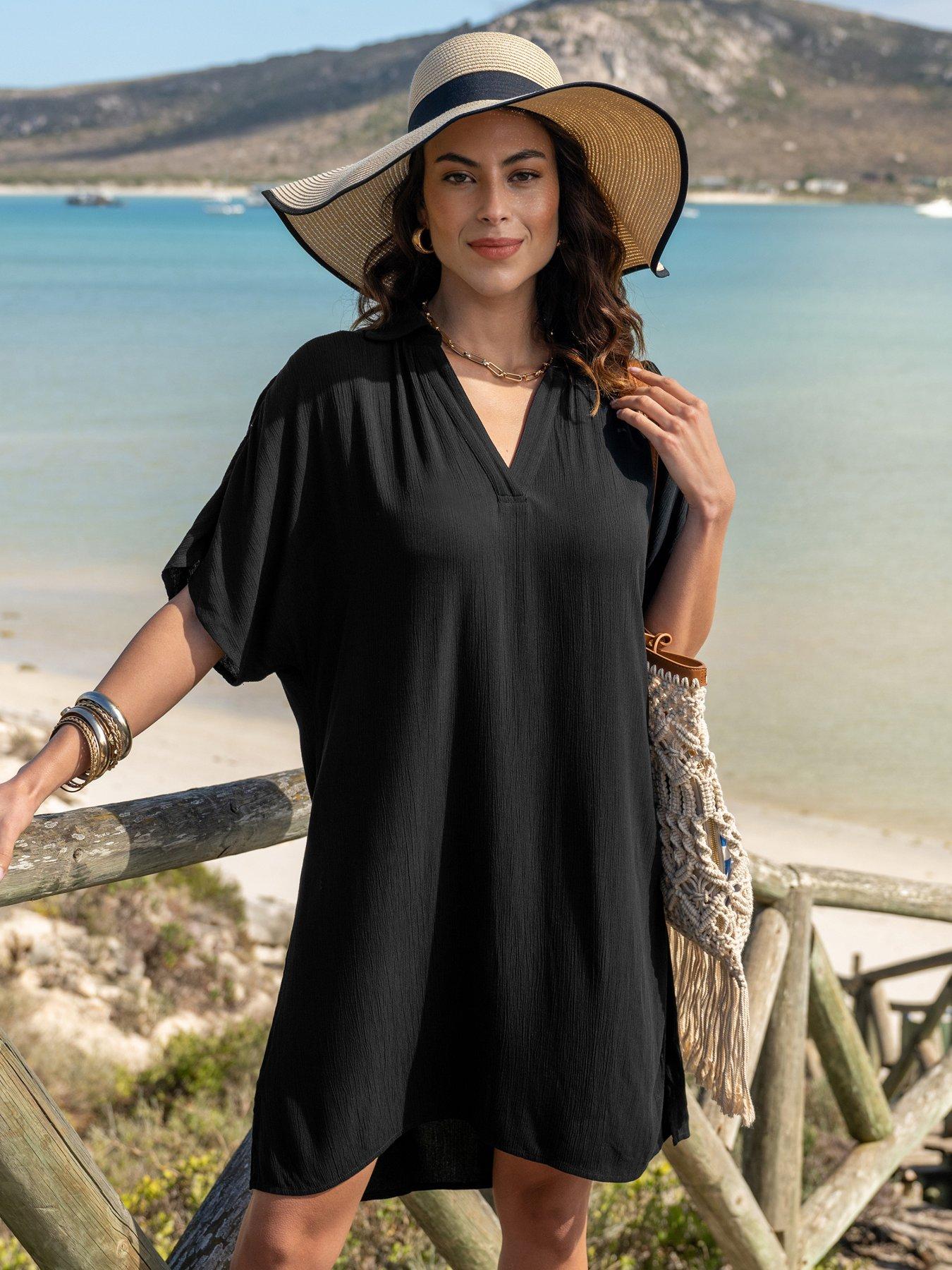 pour-moi-v-neck-collared-crinkle-woven-beach-kaftan