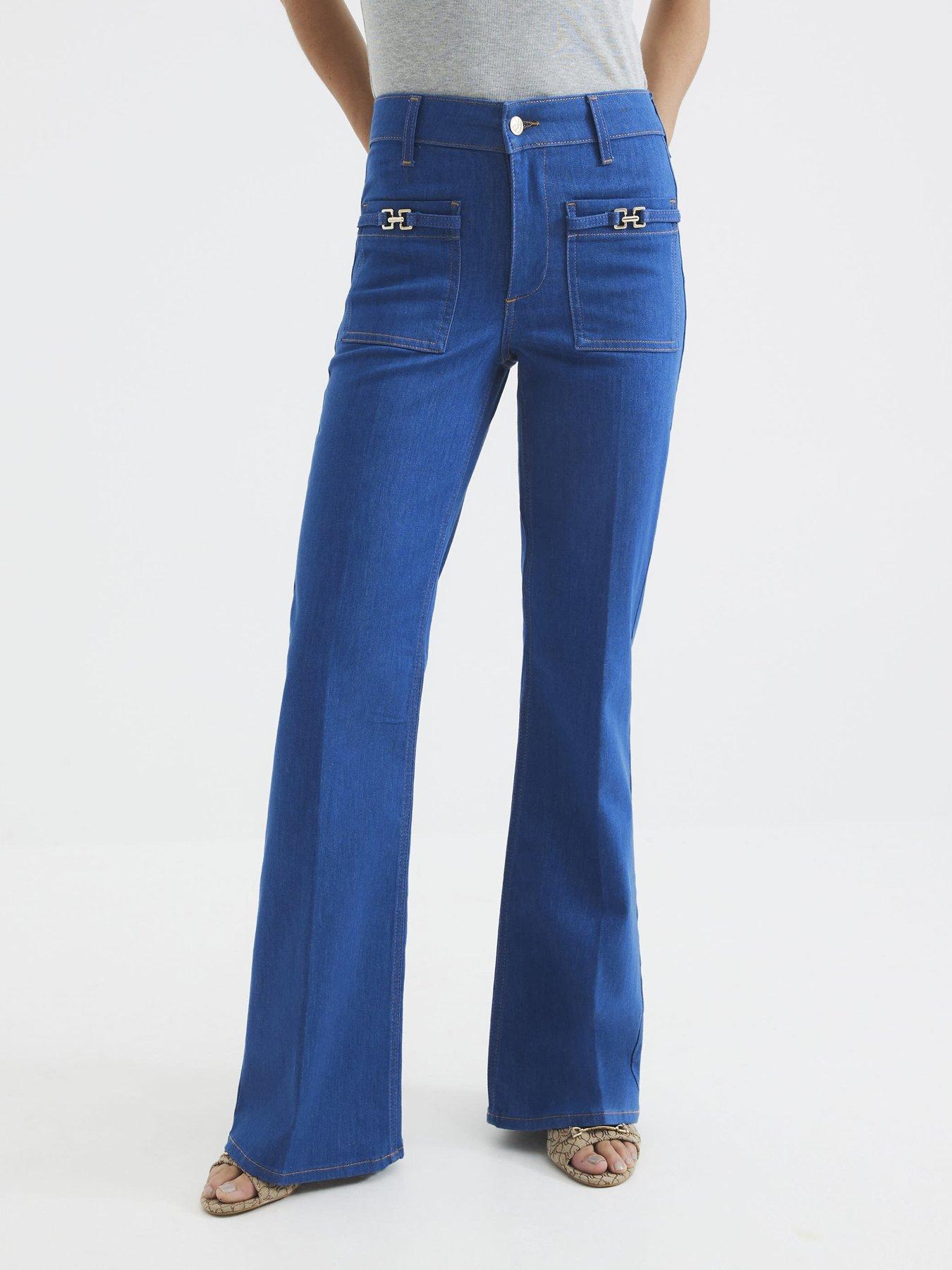 Image 1 of 4 of River Island High Rise Relaxed Flared Jeans