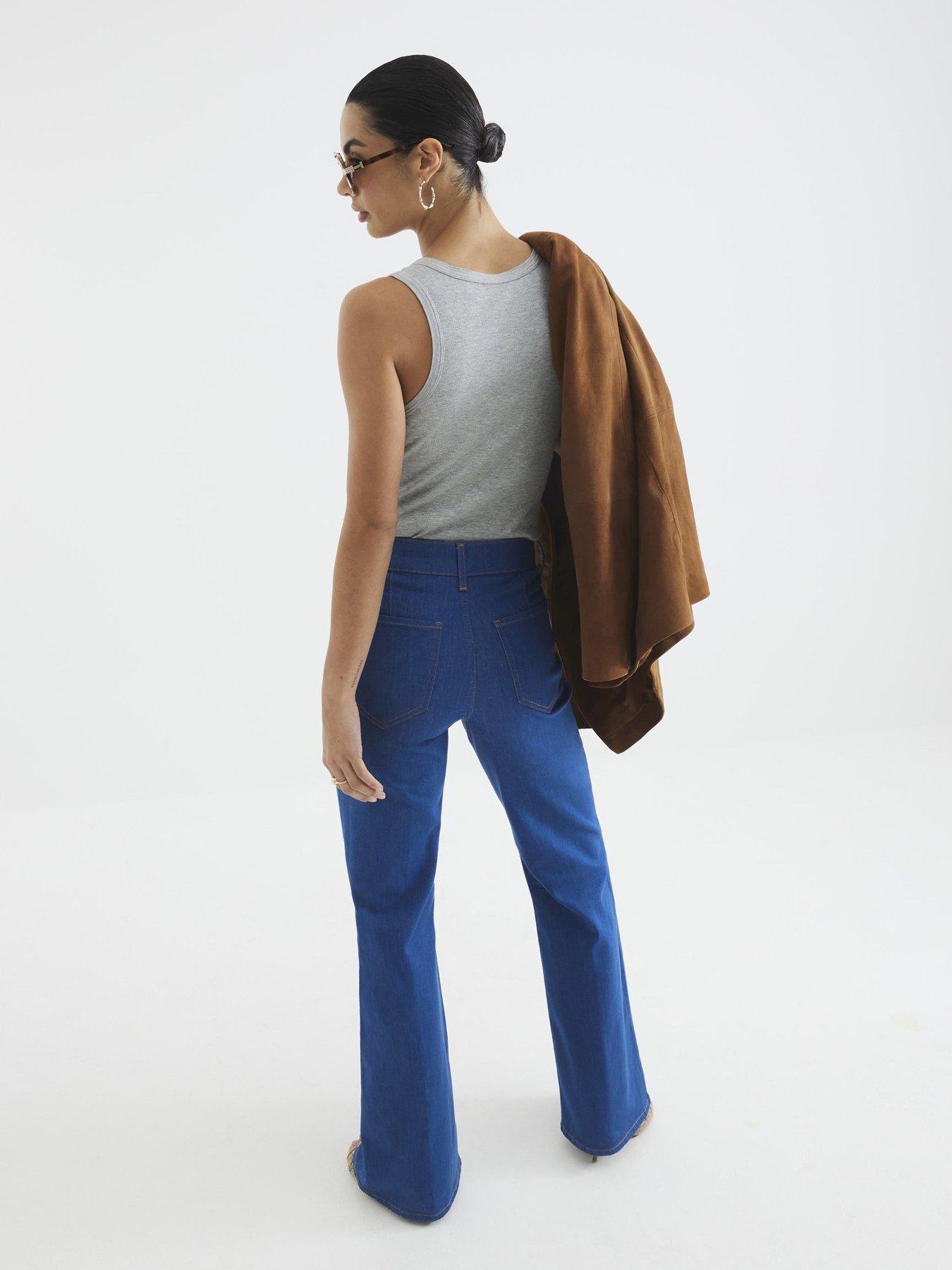 Image 2 of 4 of River Island High Rise Relaxed Flared Jeans
