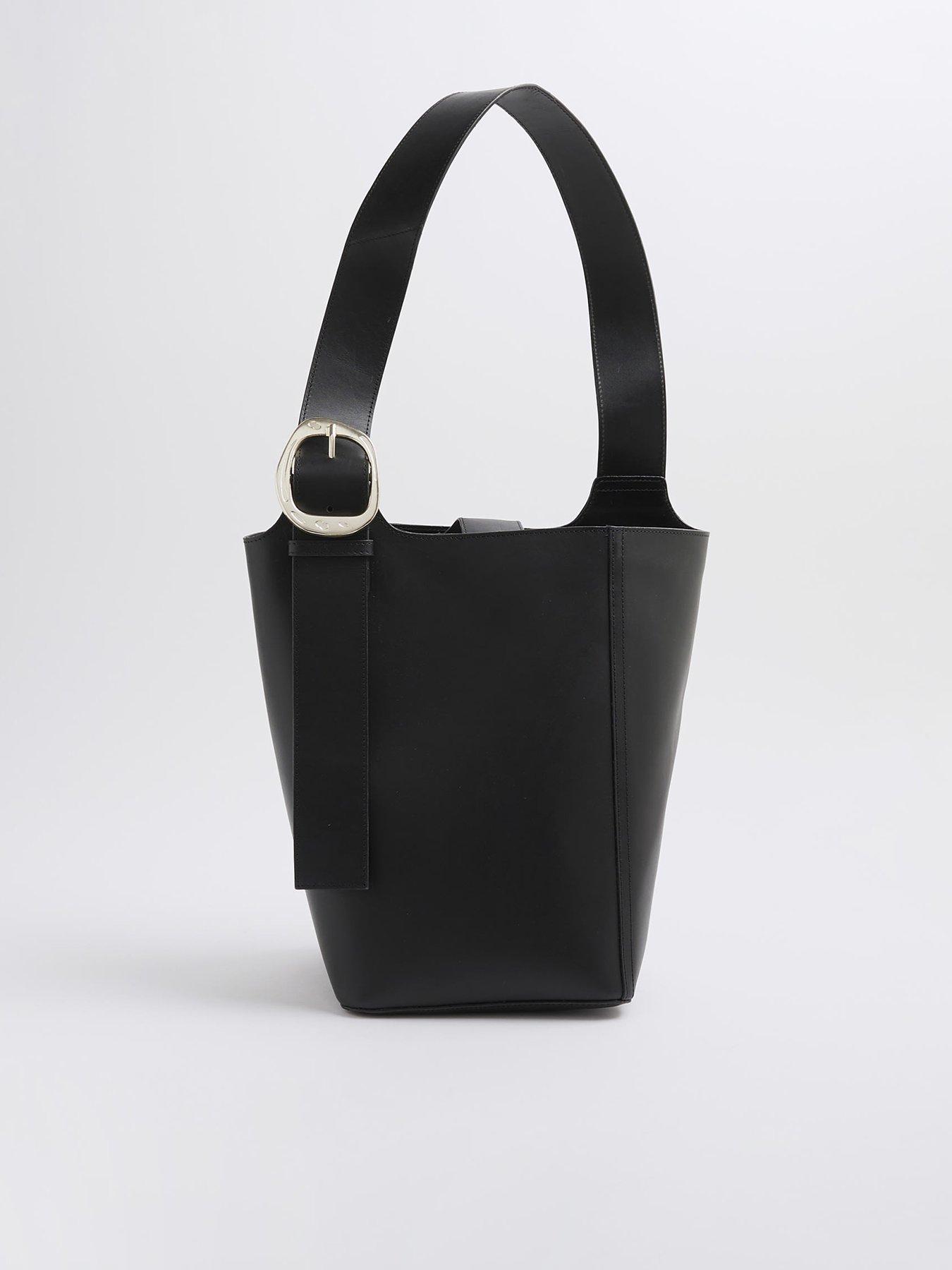 undefined Premium Large Leather Bucket Bag