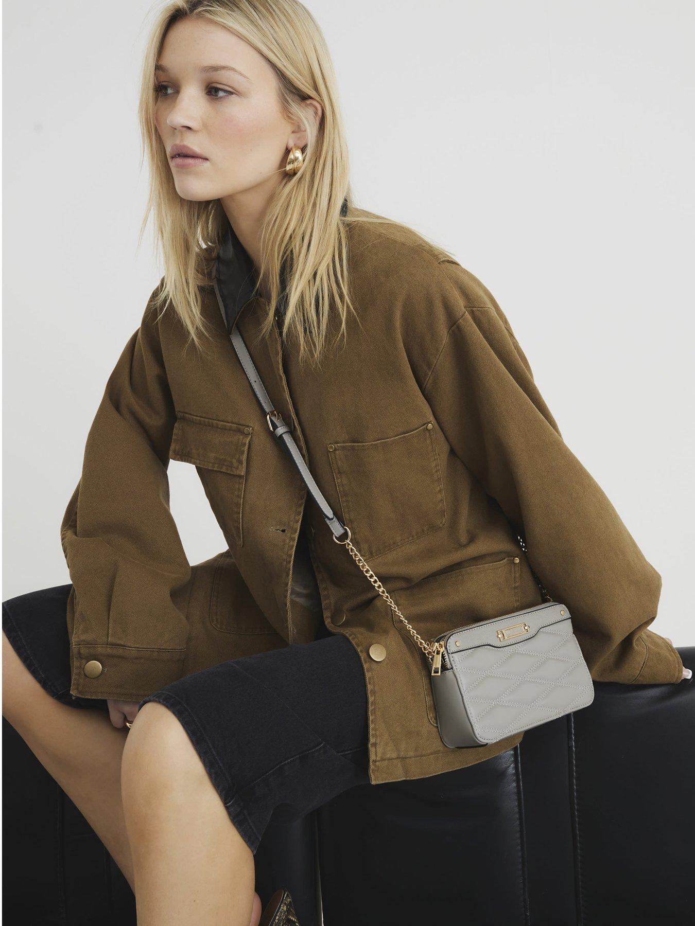 Image 2 of 4 of River Island Faux Leather Quilted Cross Body Bag