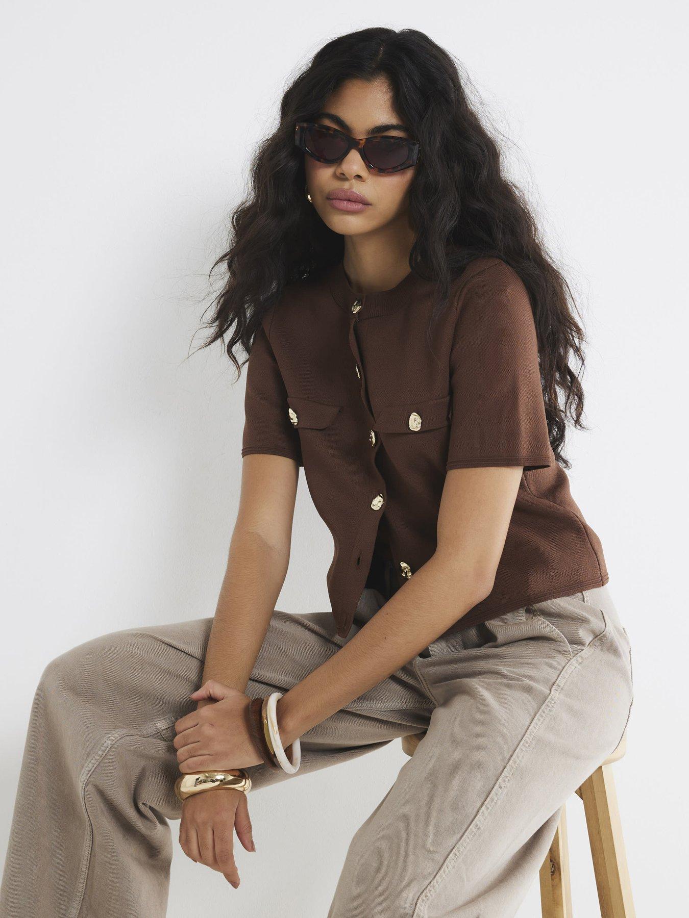 undefined Knit Button Up T-shirt