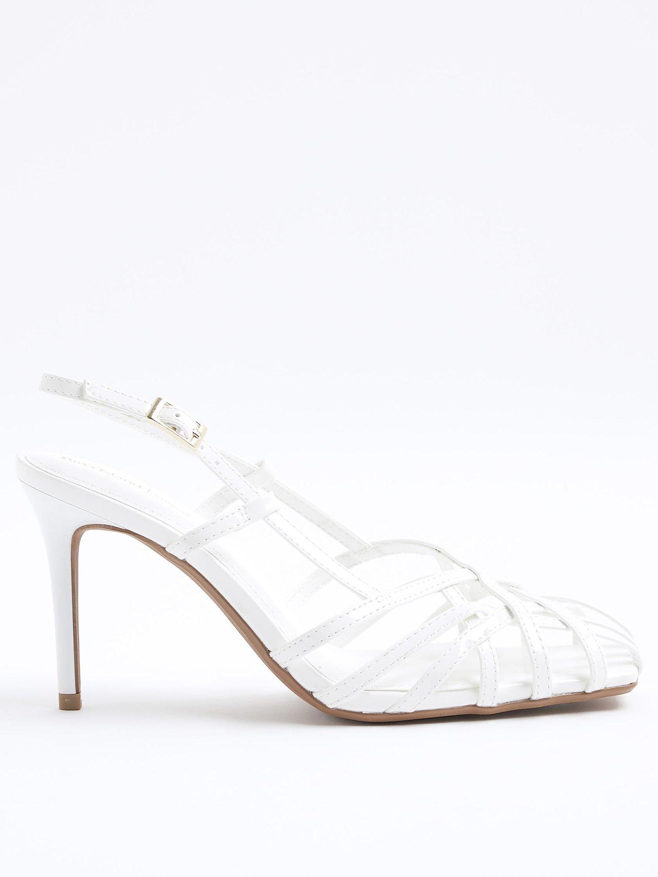 undefined Caged Square Toe Heels