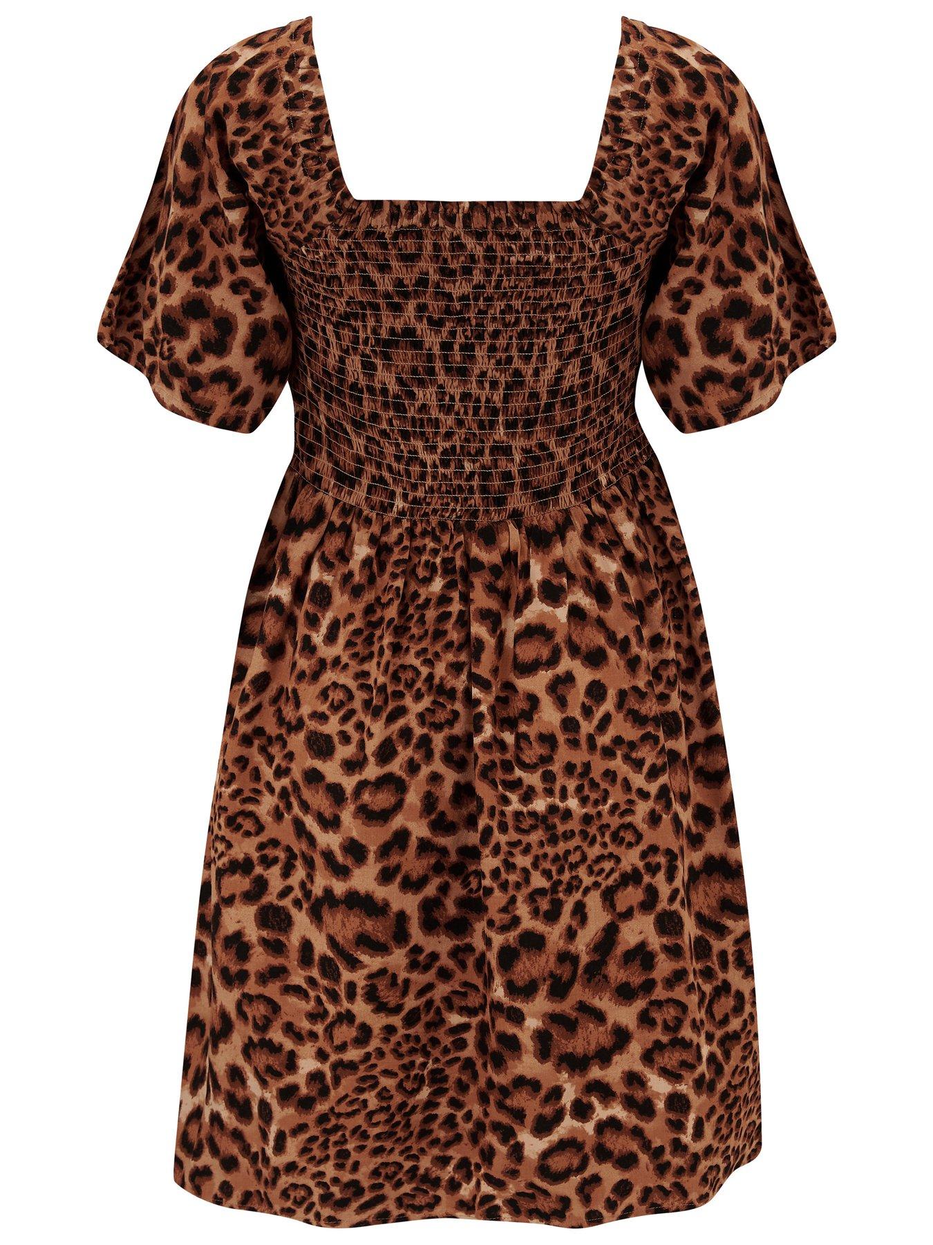 Image 4 of 4 of Pour Moi Angel Sleeve Shirred Bodice Woven Dress