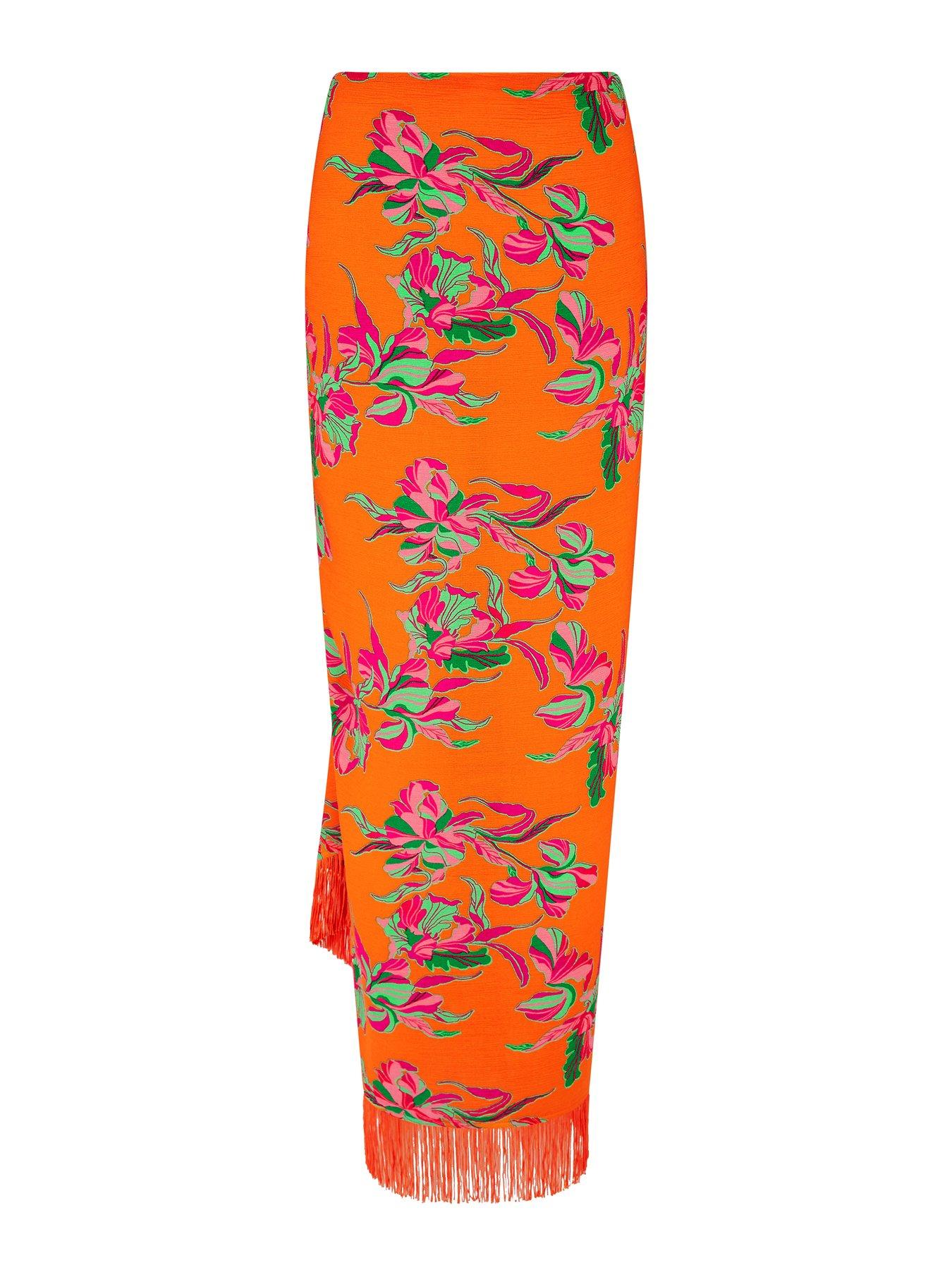 Image 4 of 4 of Pour Moi Fringe Trim Crinkle Woven Multiway Sarong