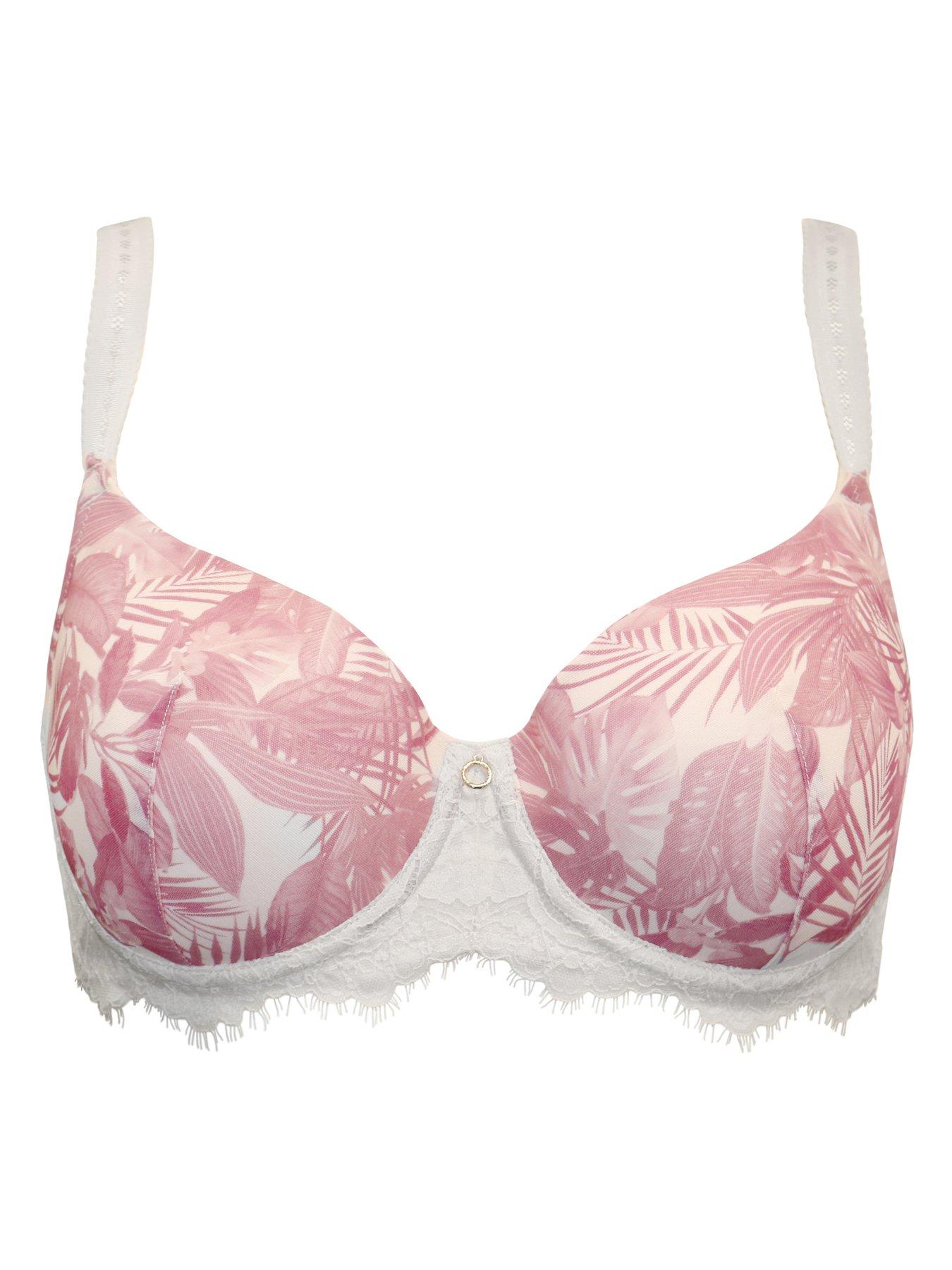 Image 3 of 4 of Pour Moi Bliss Printed Mesh Padded Balconette Bra - Pink