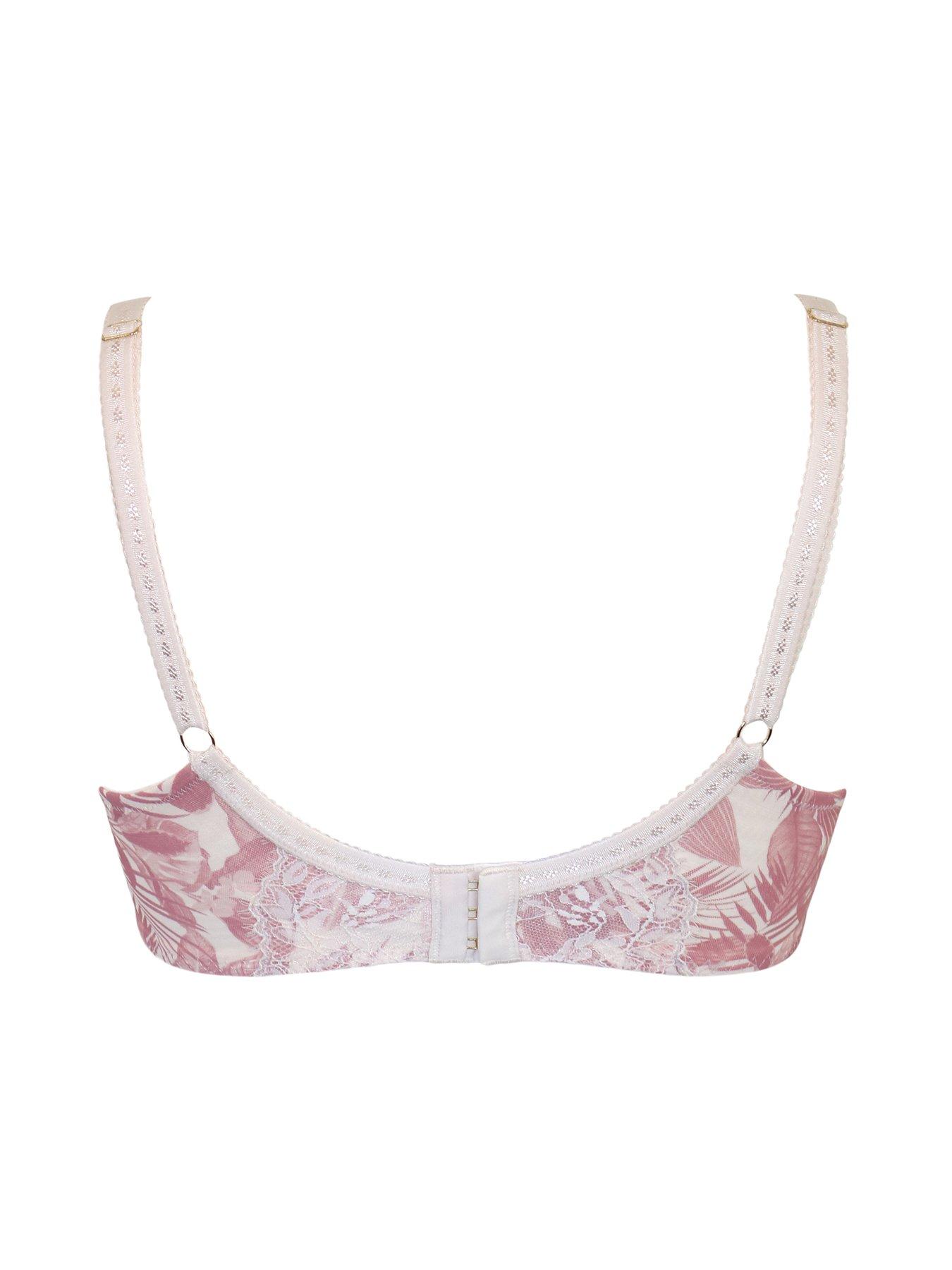 Pour Moi Bliss Printed Mesh Non-Padded Side Support Bra D-J - Pink | Very