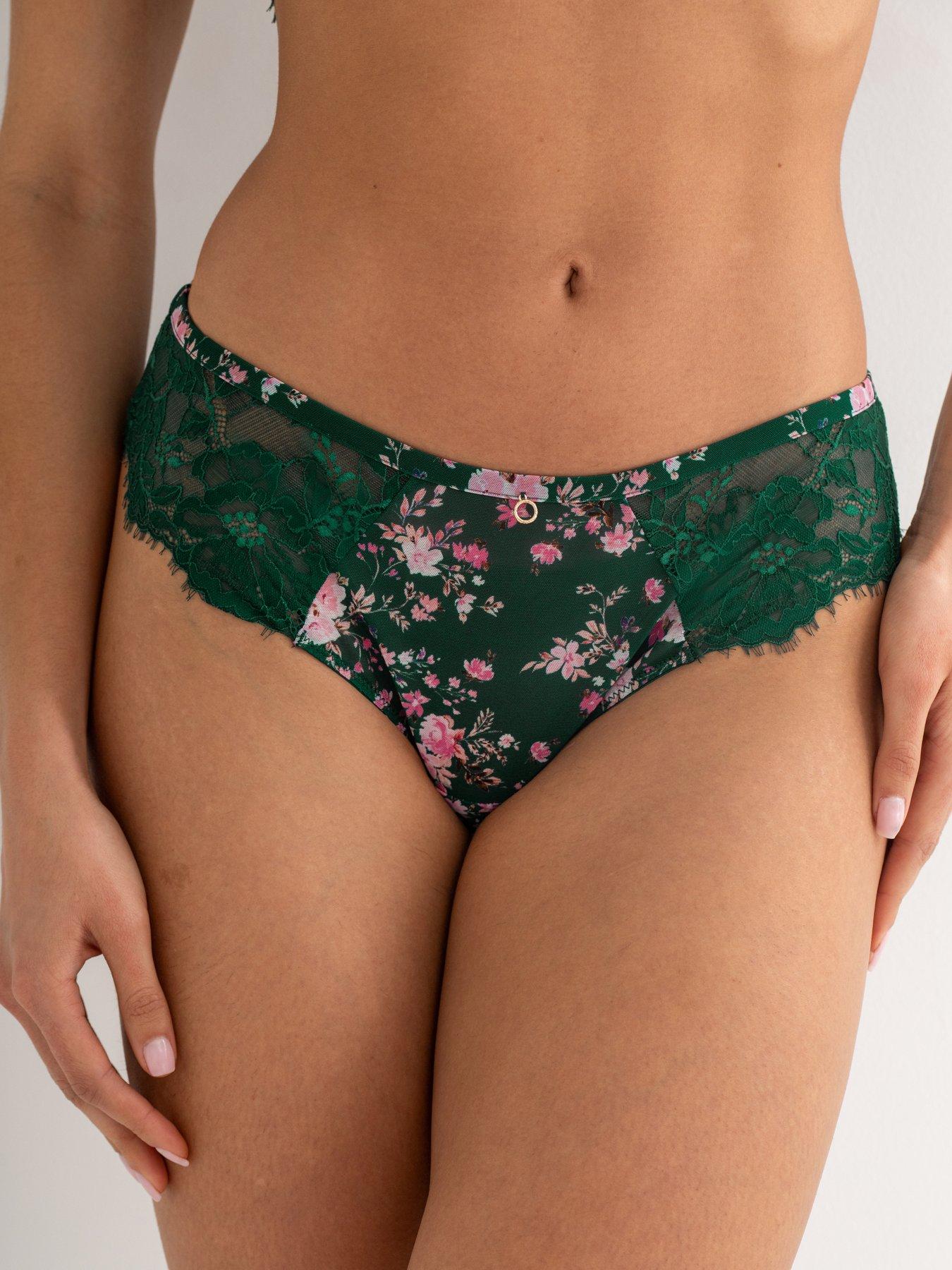 Image 2 of 4 of Pour Moi Bliss Printed Mesh Brazilian Brief