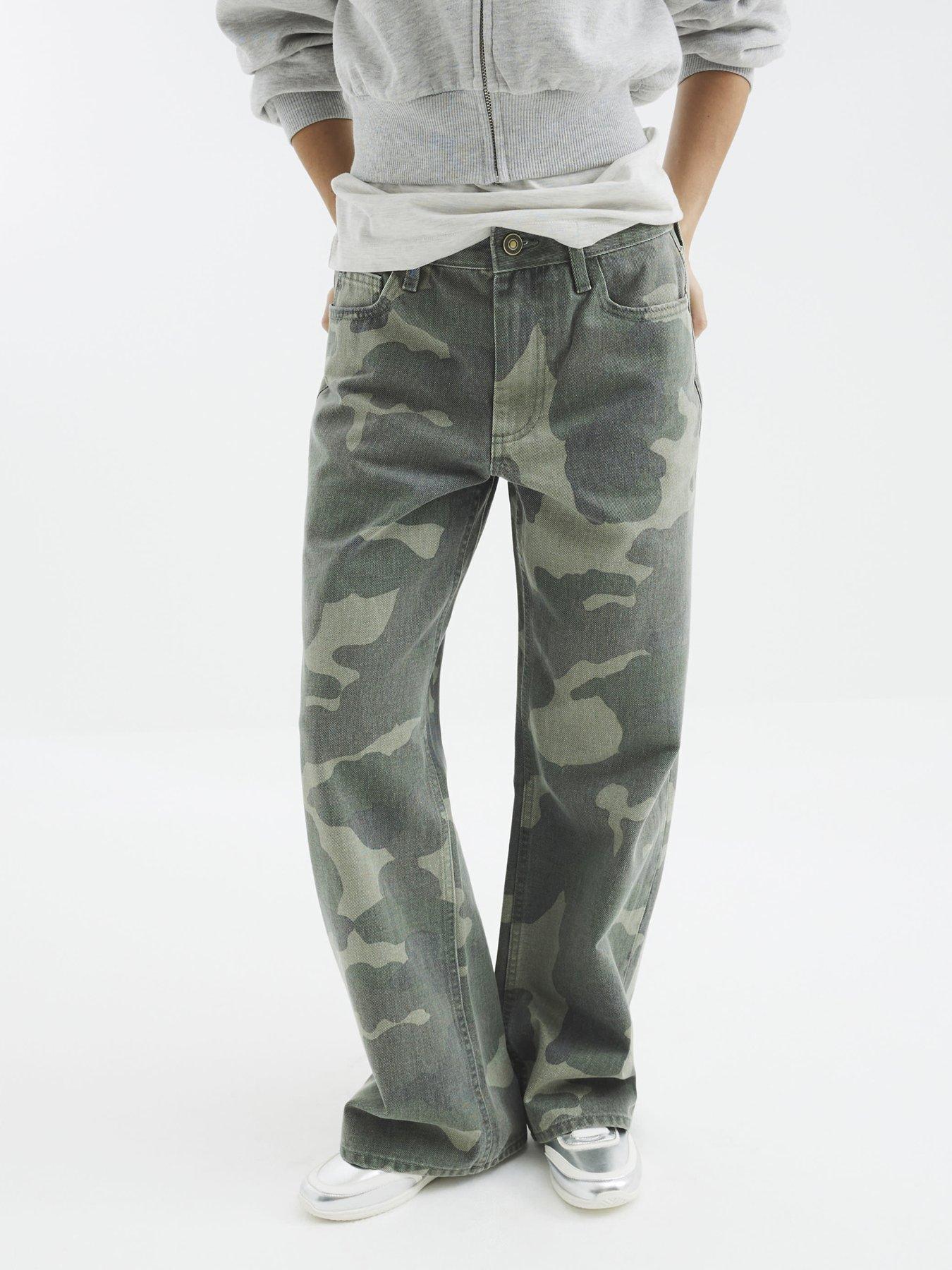 undefined Petite Relaxed Straight Camo Jeans