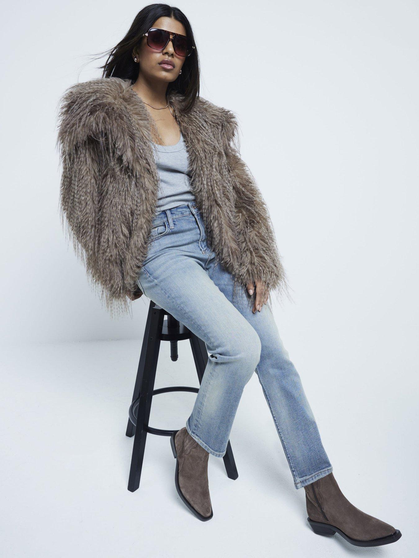Image 3 of 5 of River Island Petite Slim Fit High Waisted Jeans