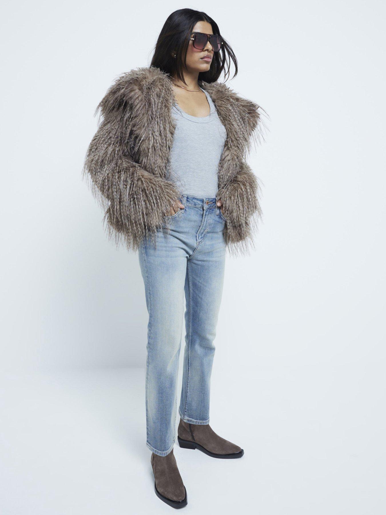 Image 4 of 5 of River Island Petite Slim Fit High Waisted Jeans