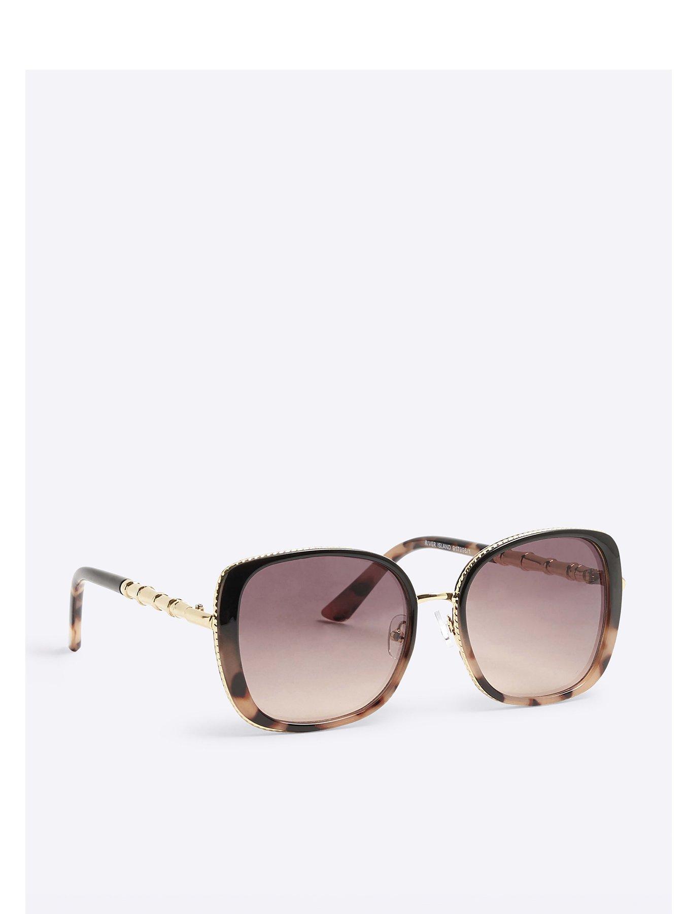 undefined Metal Round Gold Trim Sunglasses