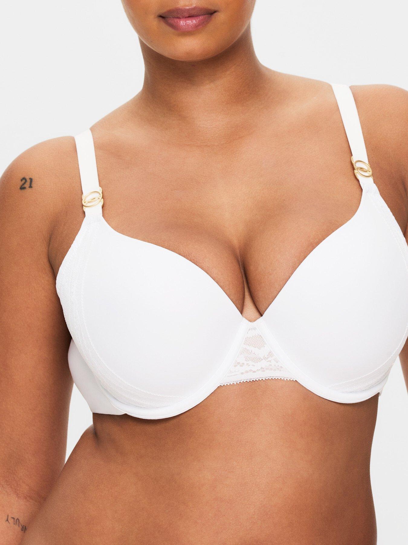 Knickerbox Charlotte Padded Plunge Bra, White, Size 36C, Women