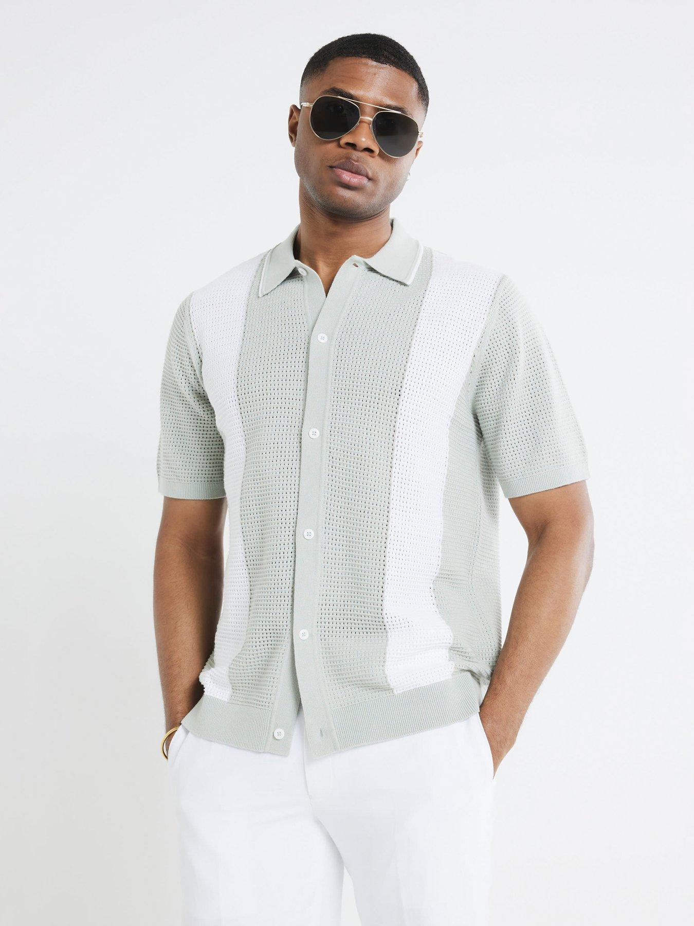undefined Crochet Colour Block Shirt
