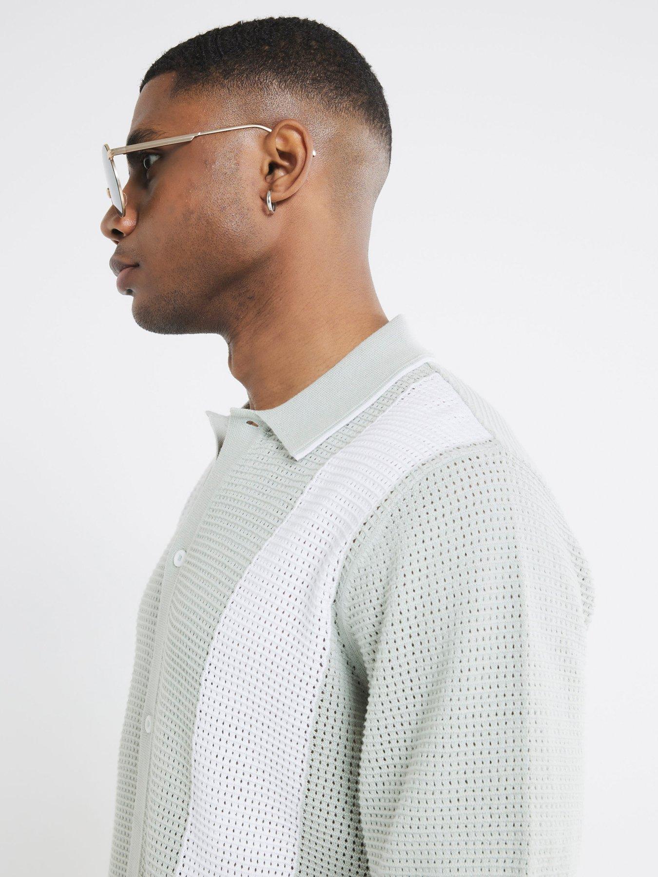 Image 4 of 4 of River Island Crochet Colour Block Shirt
