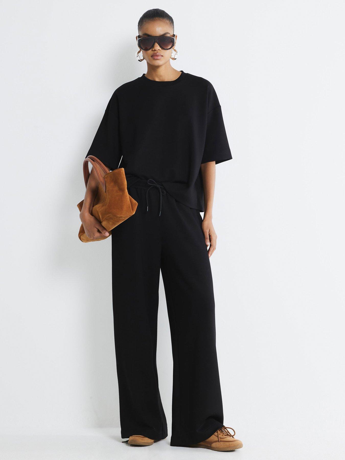 undefined Premium High Waisted Wide Leg Joggers