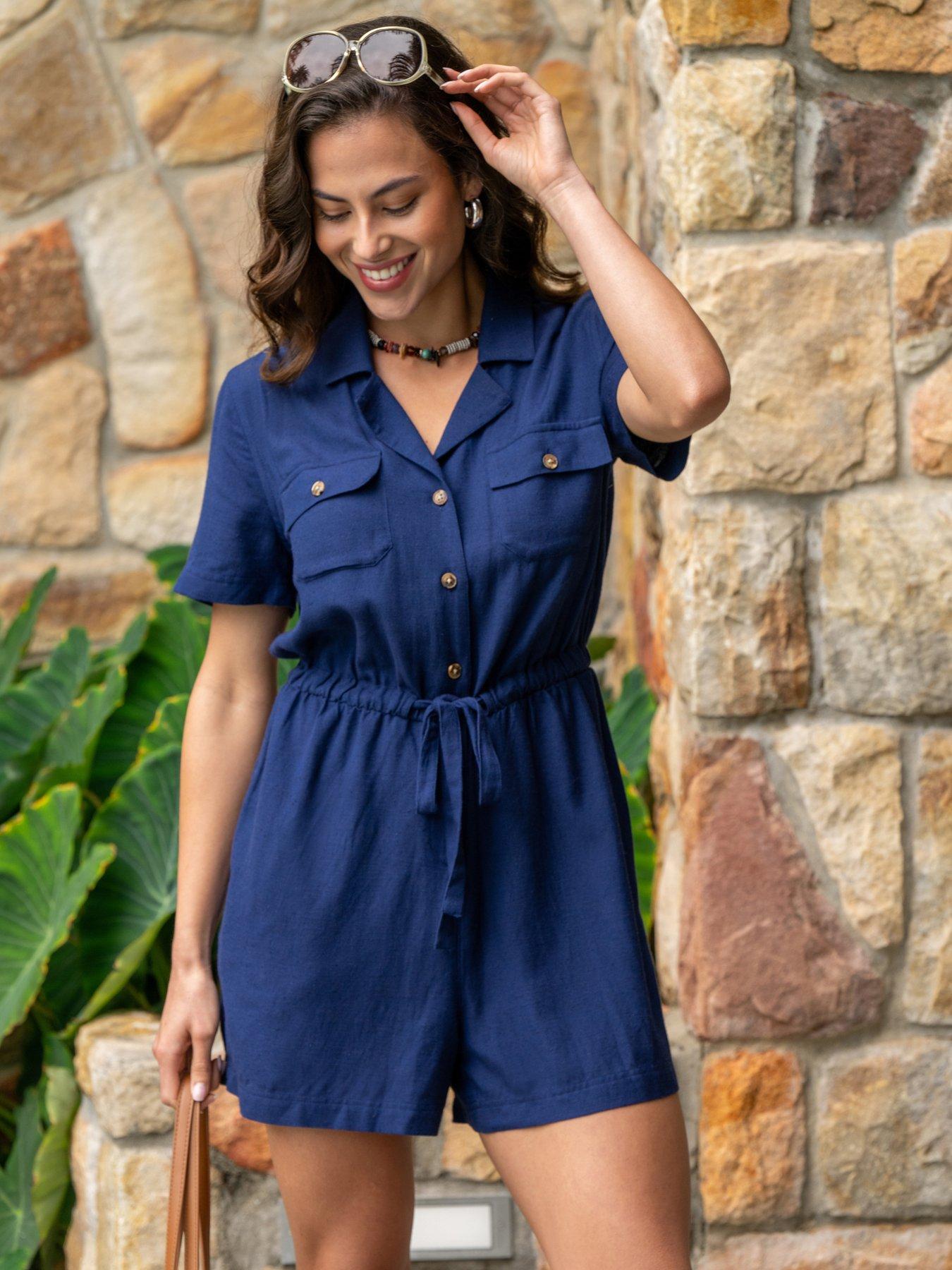undefined Textured Woven Utility Playsuit