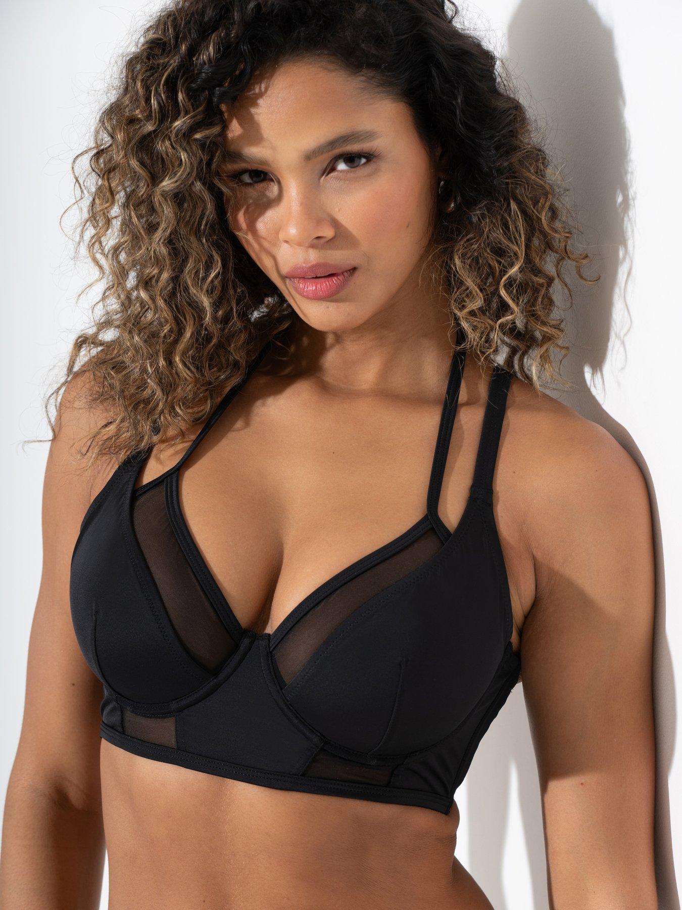 undefined Sydney Underwired Mesh Longline Double Strap Bikini Top
