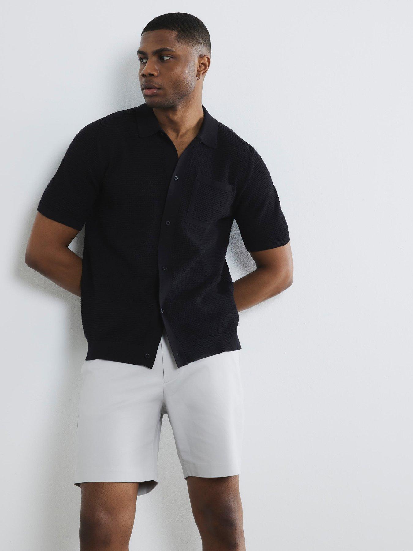 undefined Slim Fit Belted Chino Shorts