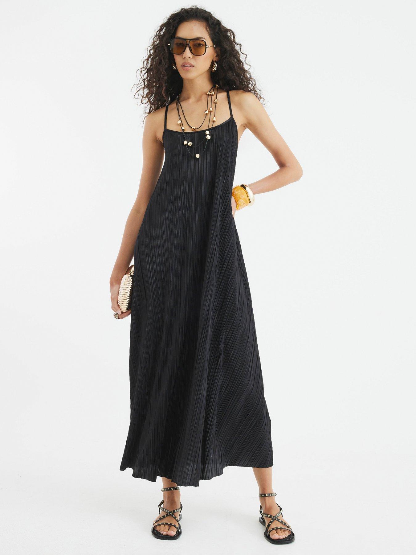 undefined Sleeveless Plisse Maxi Dress
