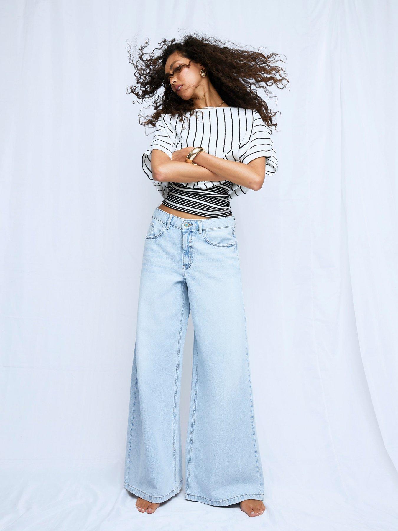 undefined Low Rise Baggy Wide Leg Jeans