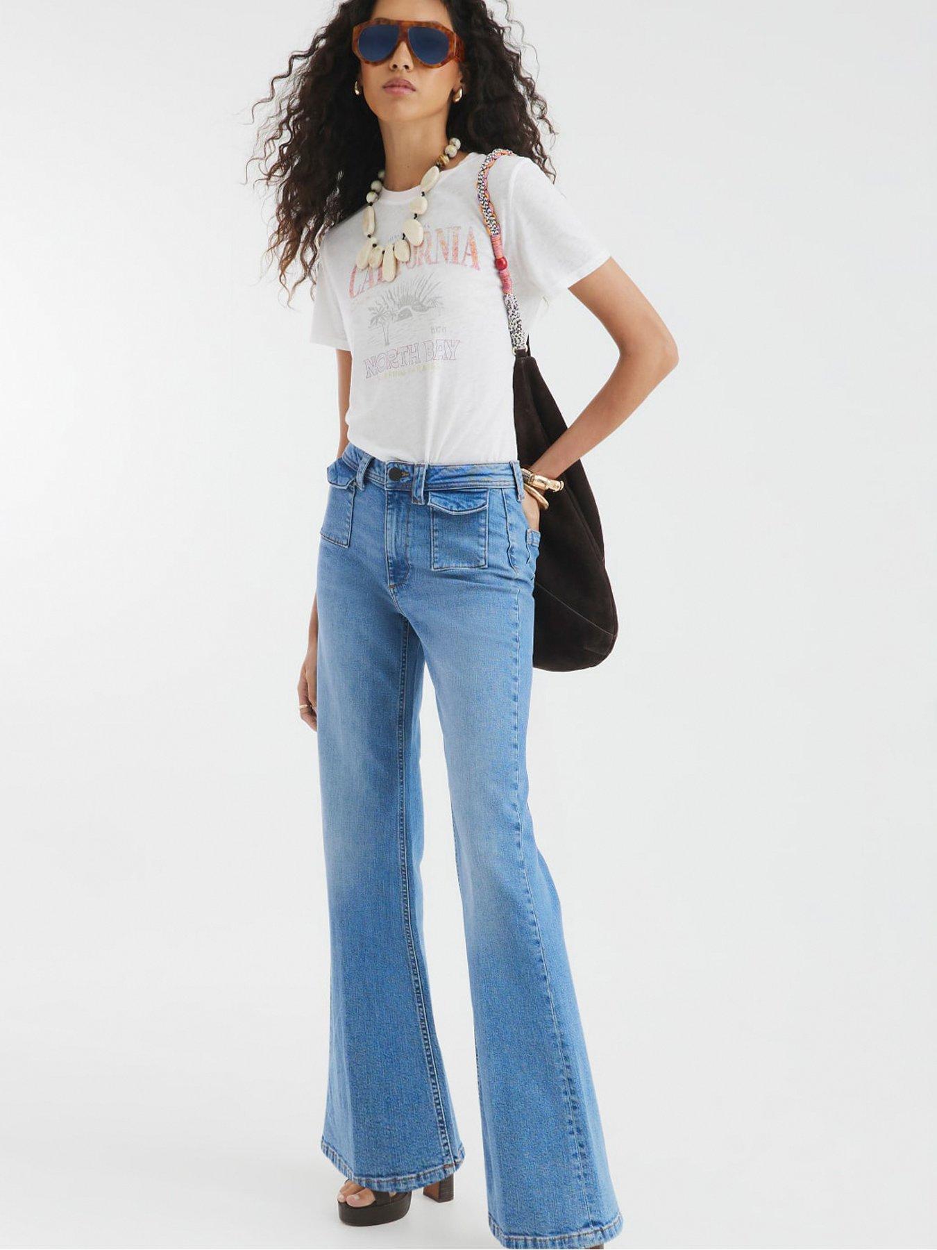 undefined High Rise Relaxed Flare Jeans