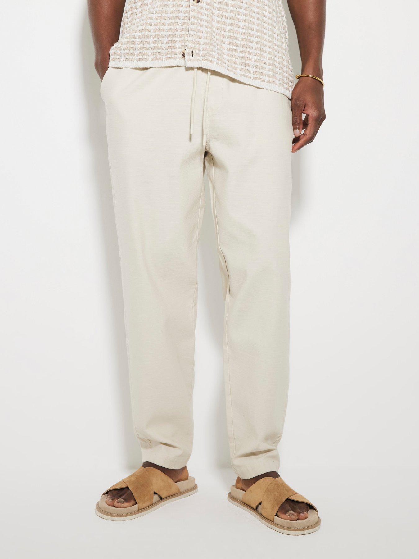 undefined Beige Pull On Trousers