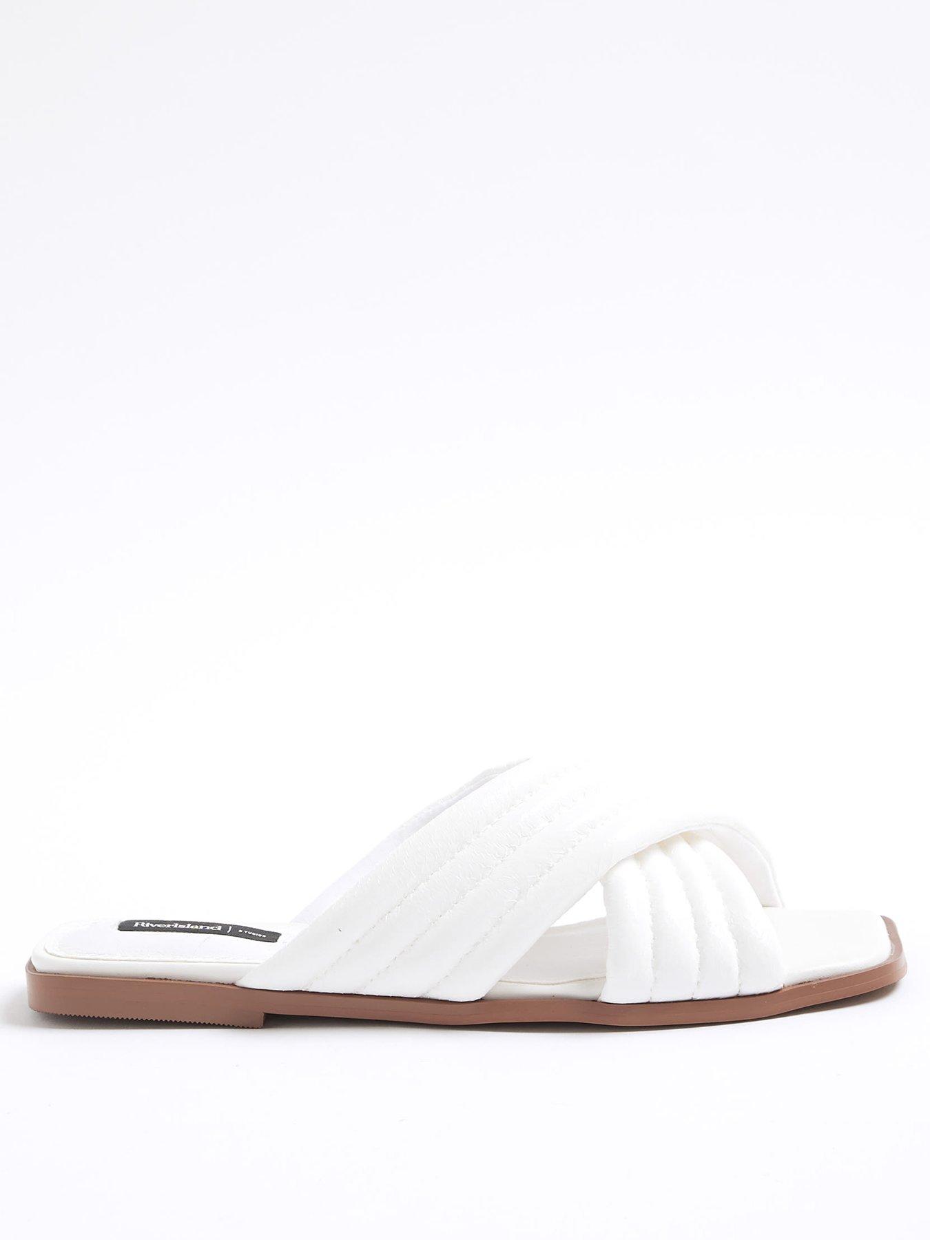 undefined Padded Cross Strap Mule Sandals
