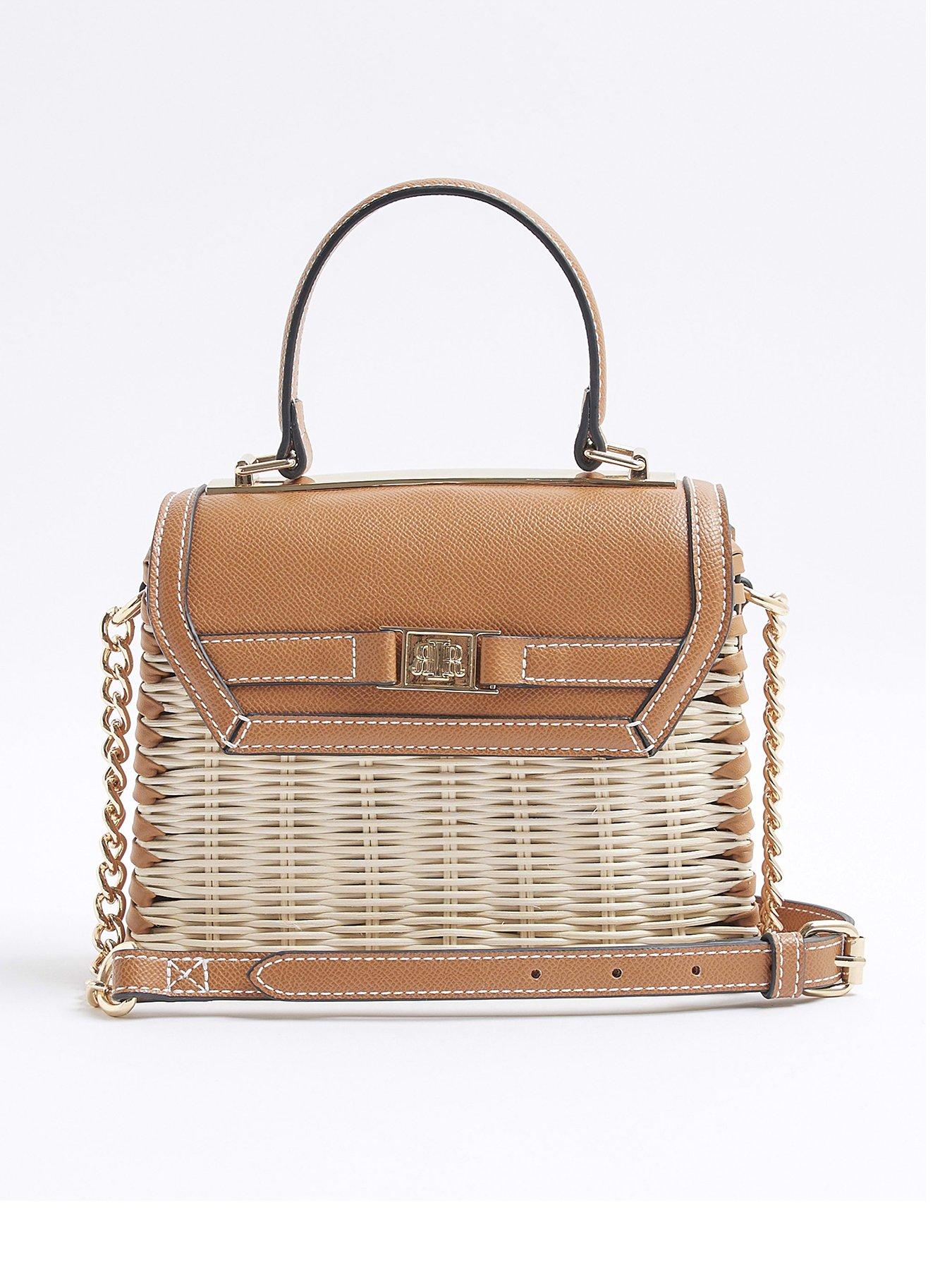 undefined Raffia Mini Tote Cross Body Bag