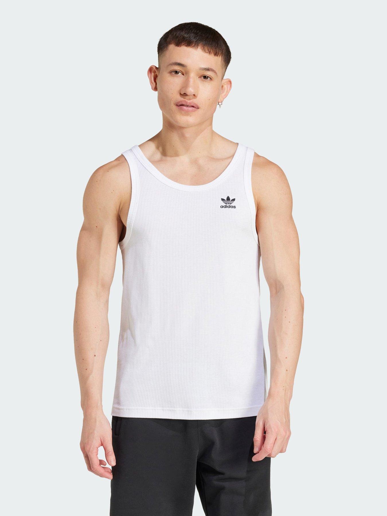 adidas Originals Trefoil Essentials Tank Top, White, Size L, Men