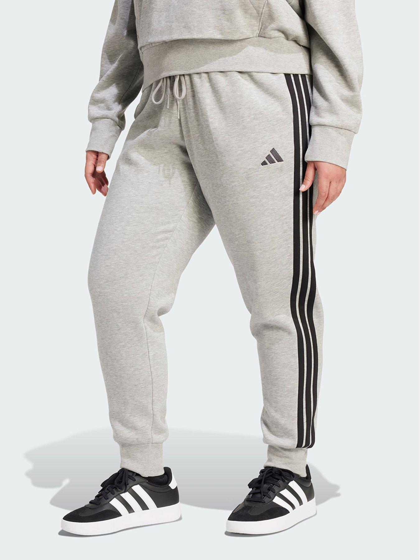 undefined Essentials 3-Stripes Fleece Slim Pants (Plus Size)