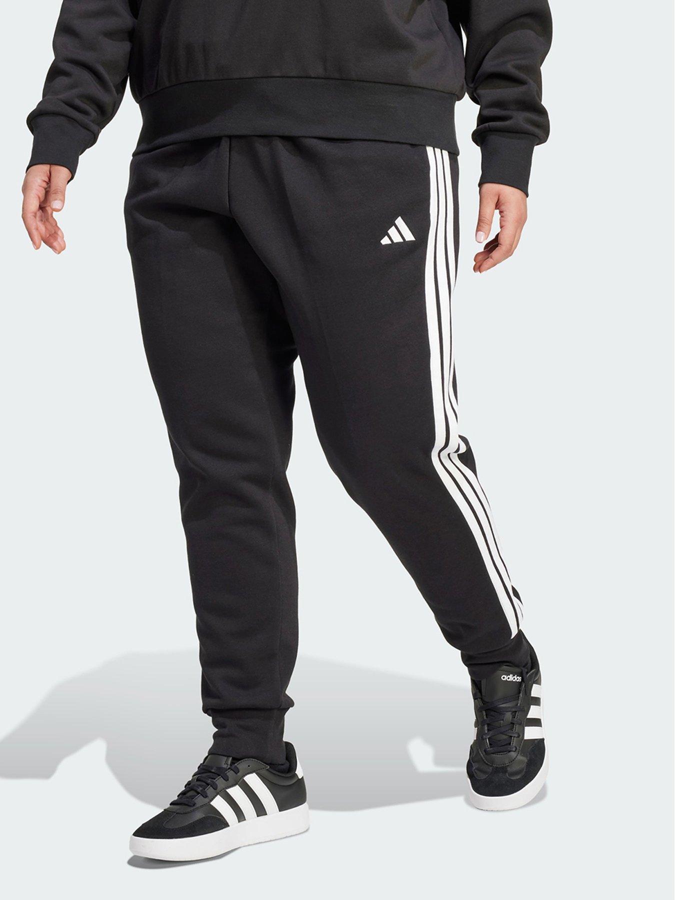 undefined Essentials 3-Stripes Fleece Slim Pants (Plus Size)