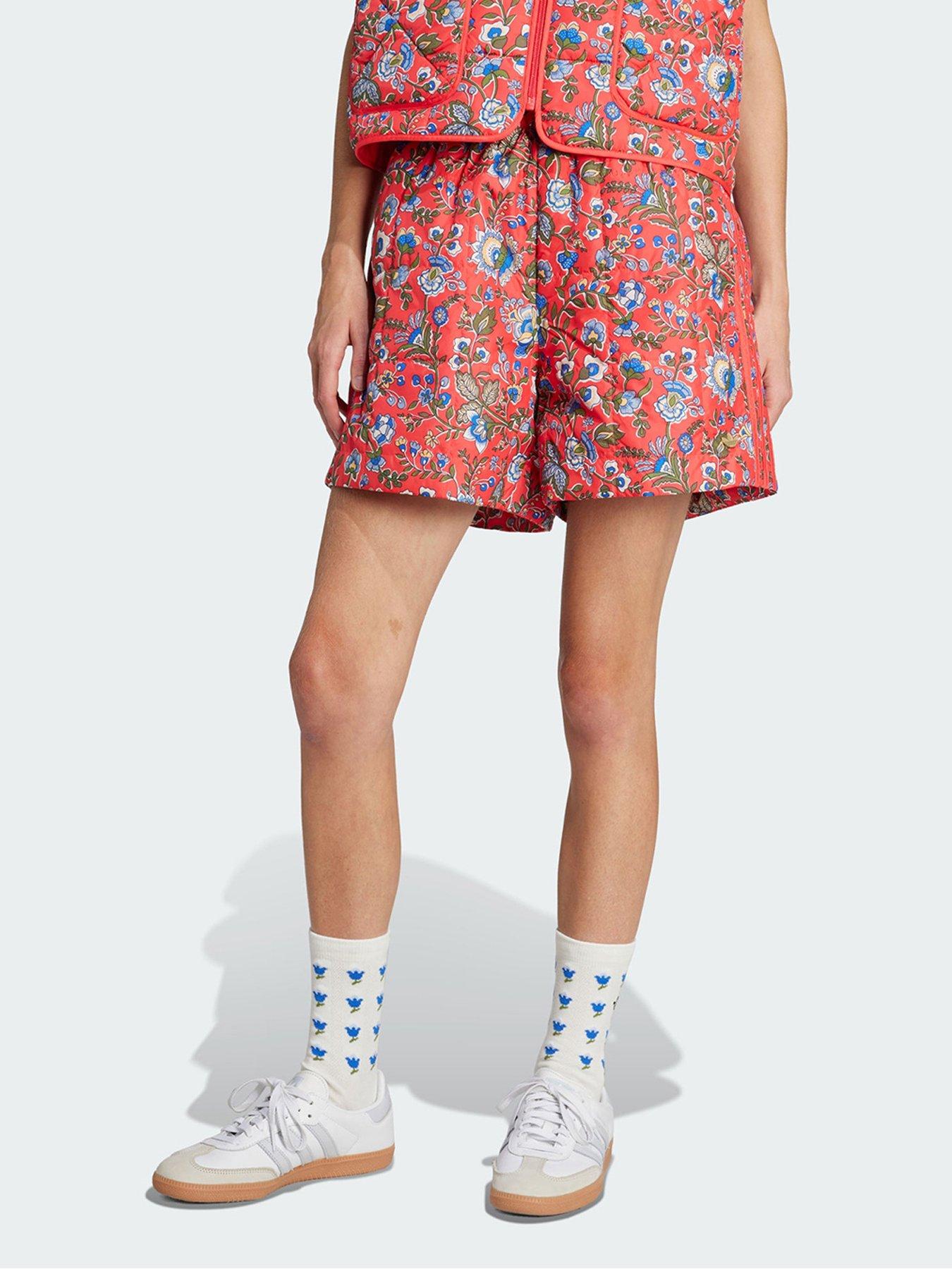 adidas Originals x Liberty London Quilted Shorts, Red, Size 2Xl, Women