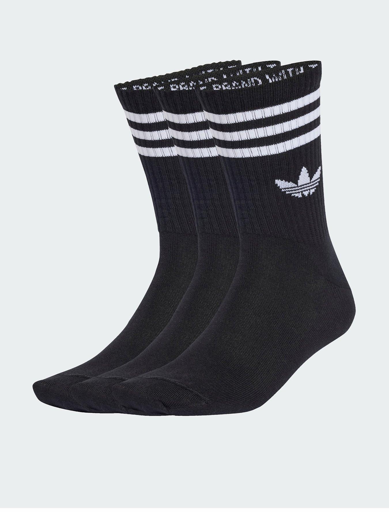 undefined 3-Stripes Crew Socks 3 Pairs - Black