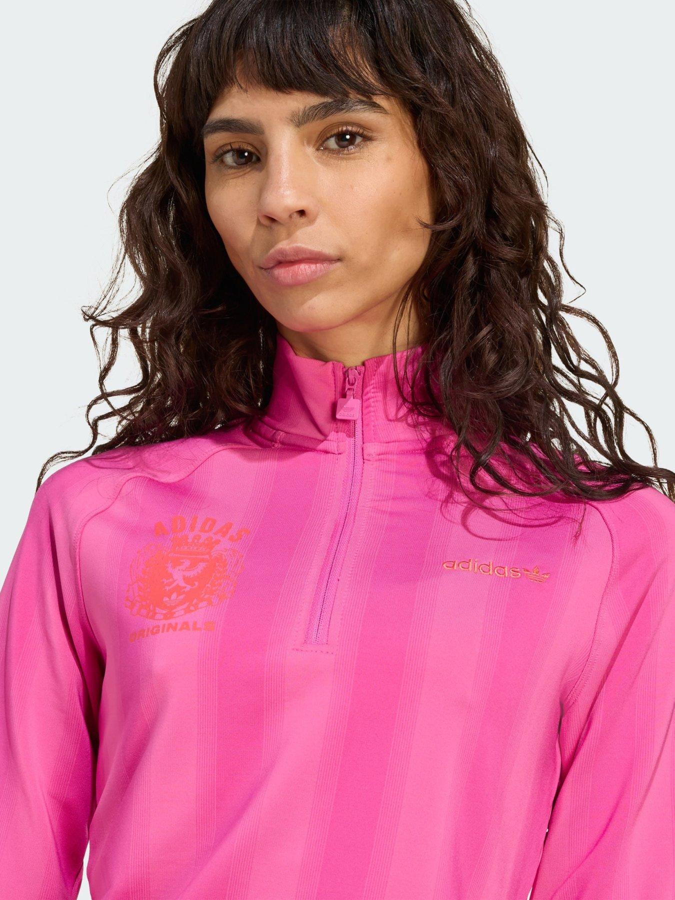 Image 3 of 5 of adidas Originals Half-Zip Graphic Football Long-Sleeve Top