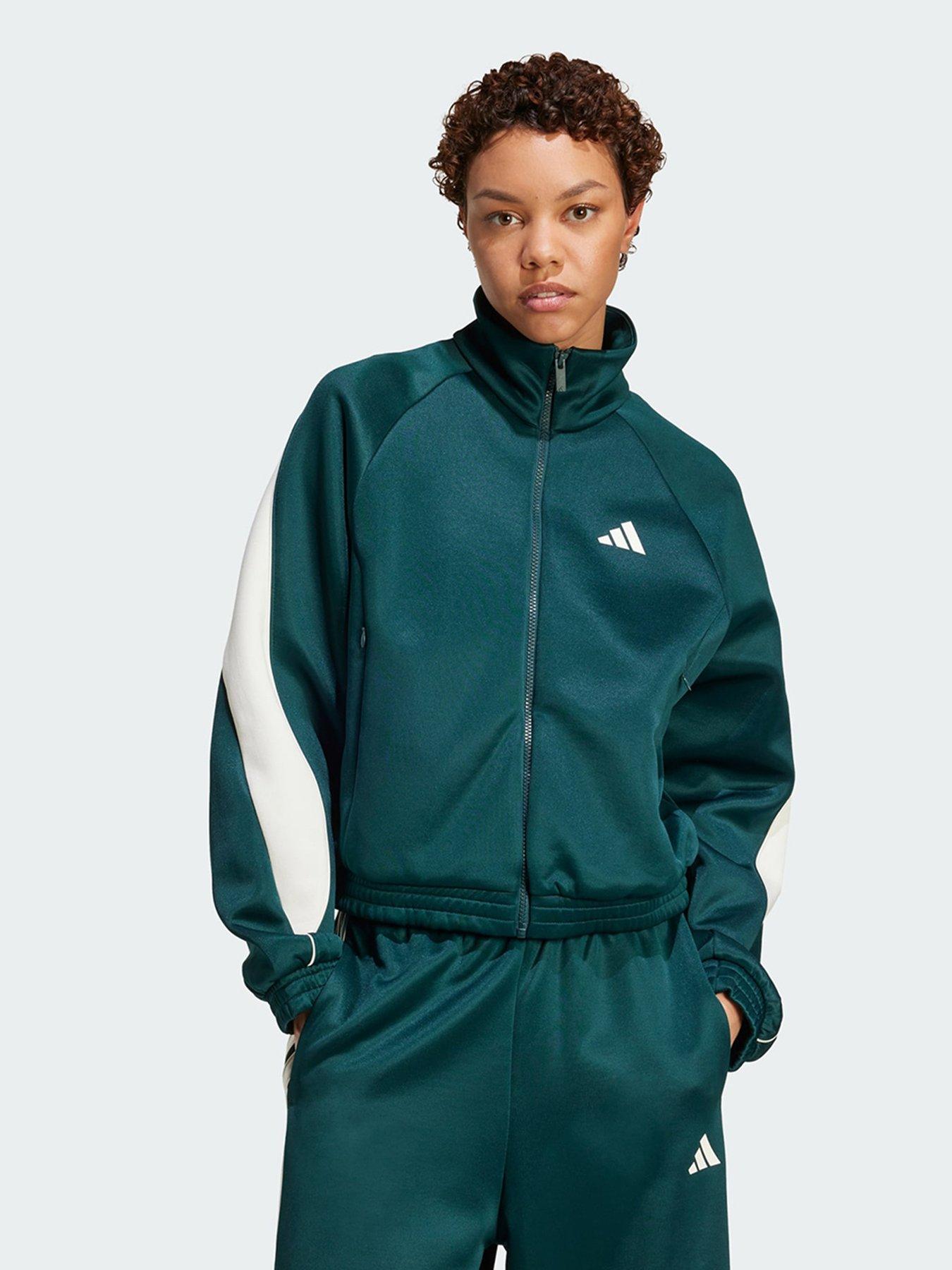 adidas Stadium Tracktop, Green, Size S, Women