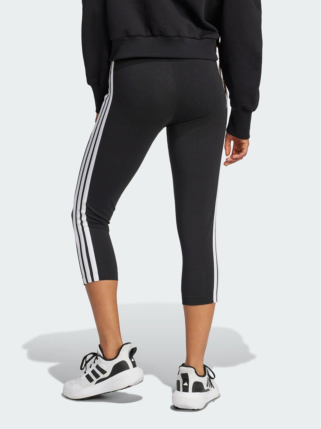 Image 2 of 5 of adidas Essentials 3-Stripes Leggings 3/4 Length - Black