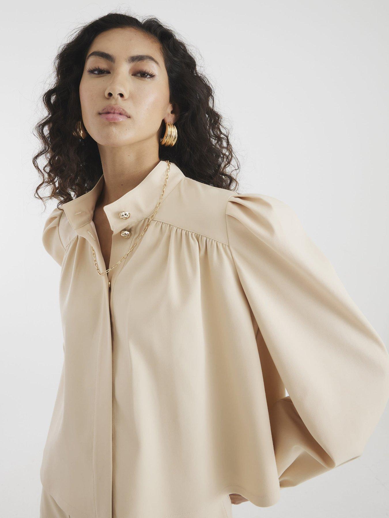 Image 4 of 4 of River Island Cape Jacket - Beige