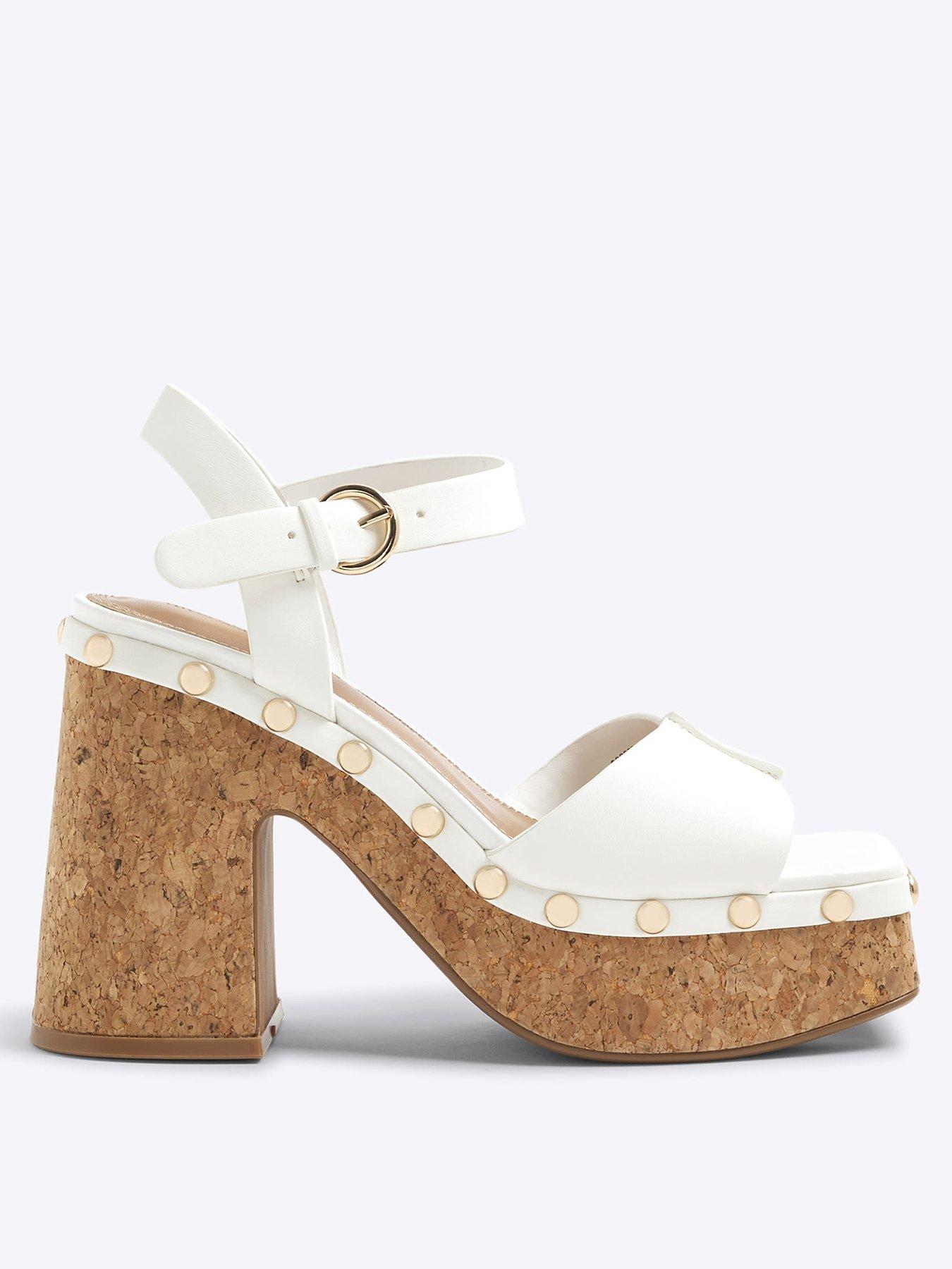 Image 2 of 5 of River Island Cork Platform Heeled Sandals