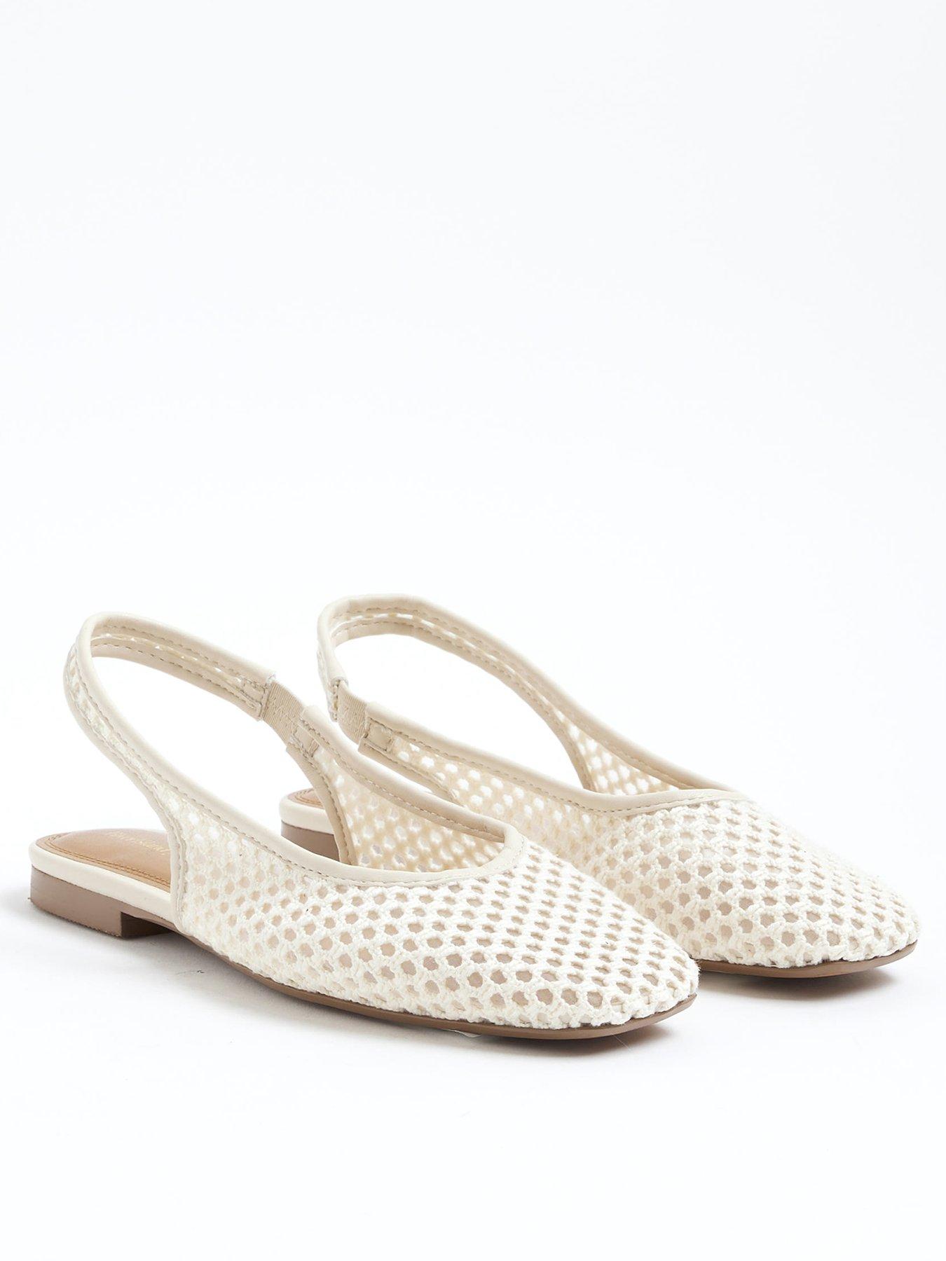 undefined Crochet Slingback Ballet Pumps