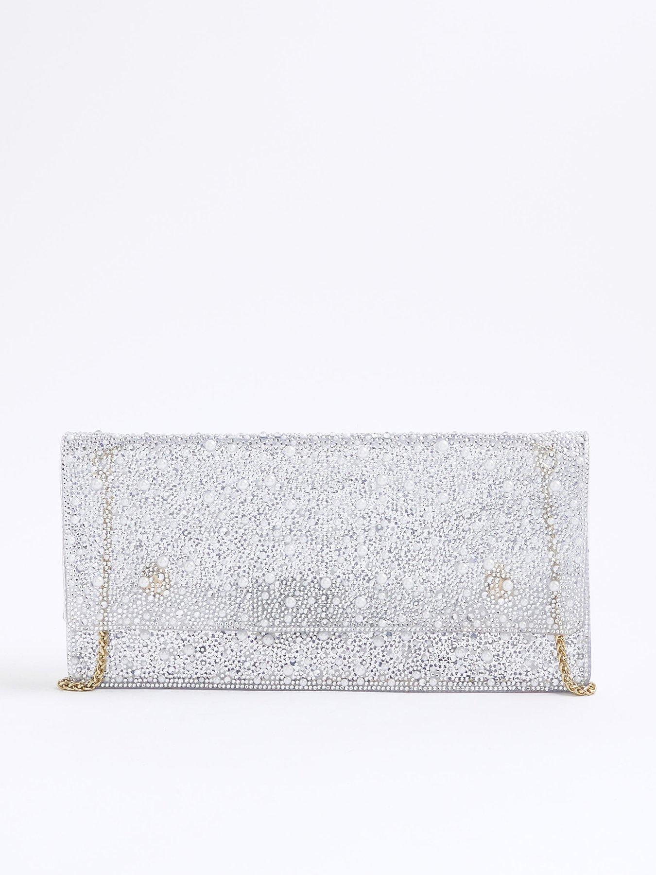 undefined Clear Perspex Embellished Clutch Bag