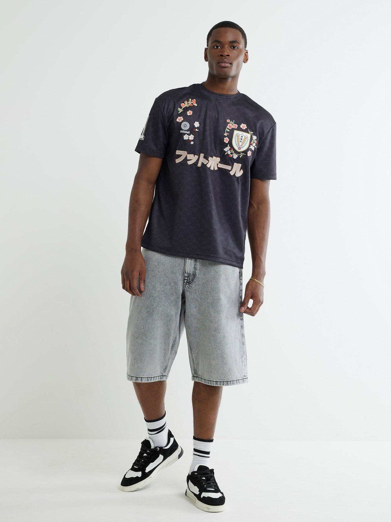 undefined Denim Embroidered Pocket Jorts