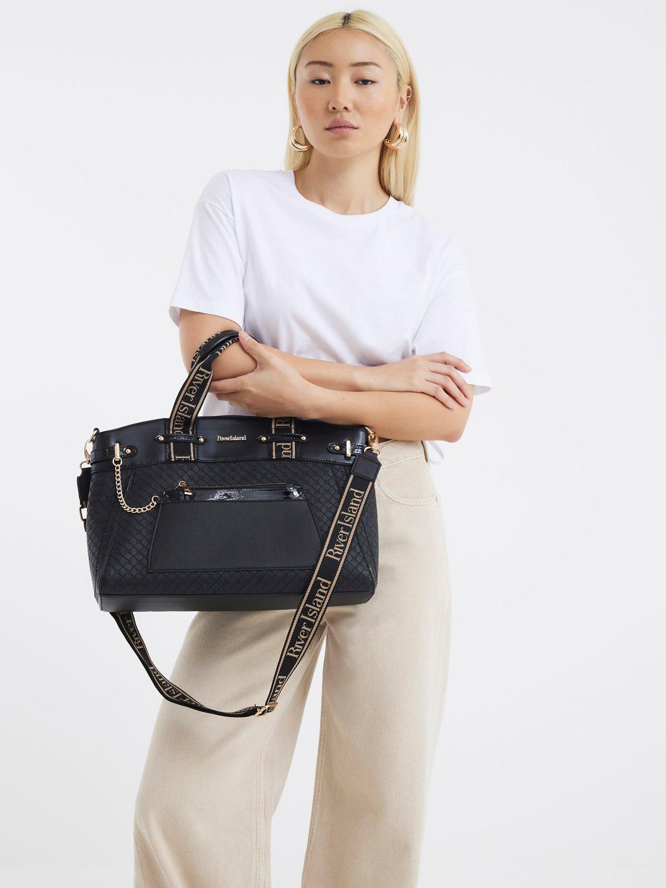 undefined Panelled Webbing Handle Tote Bag