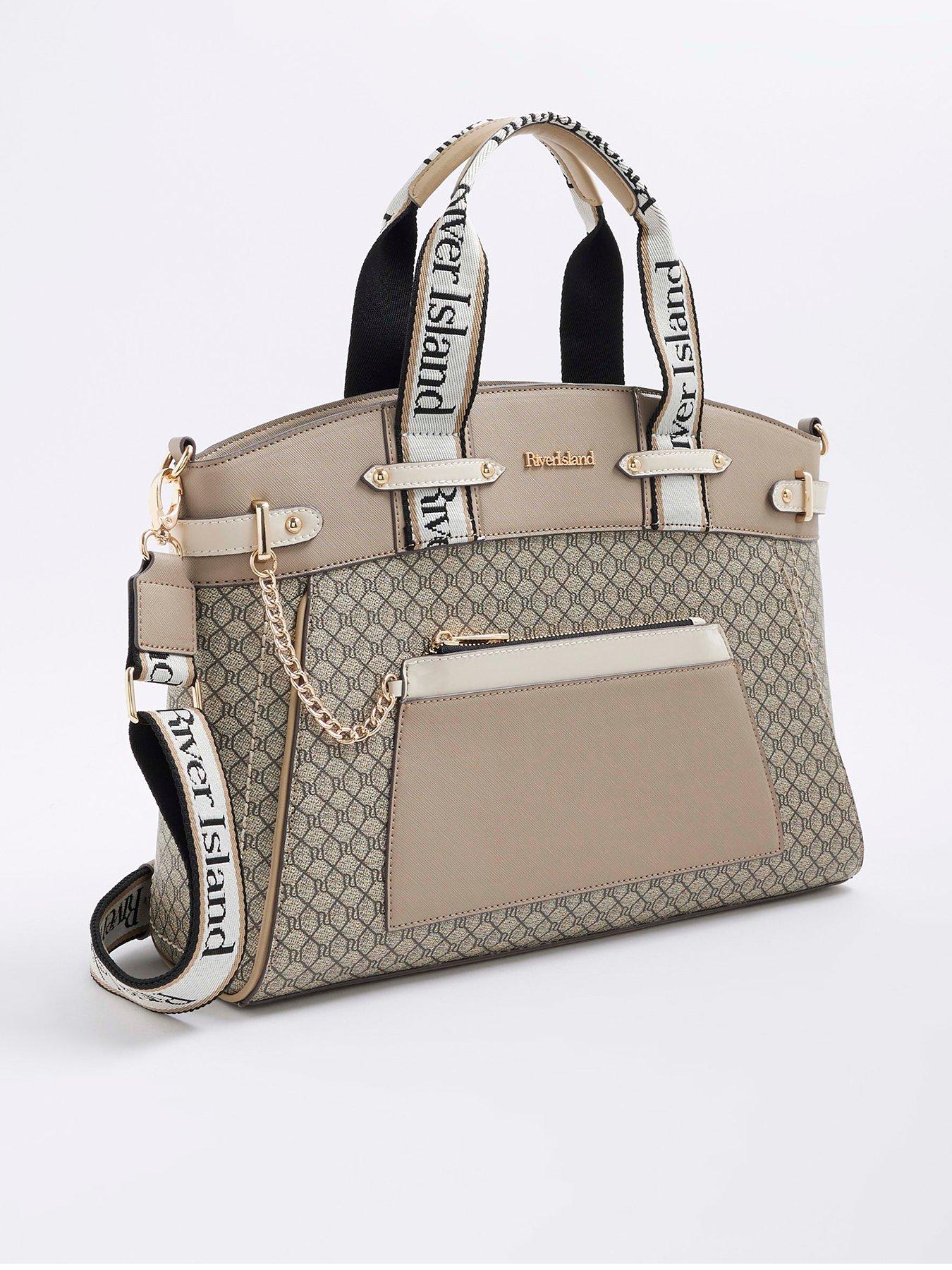 Image 3 of 5 of River Island Panelled Webbing Handle Tote Bag
